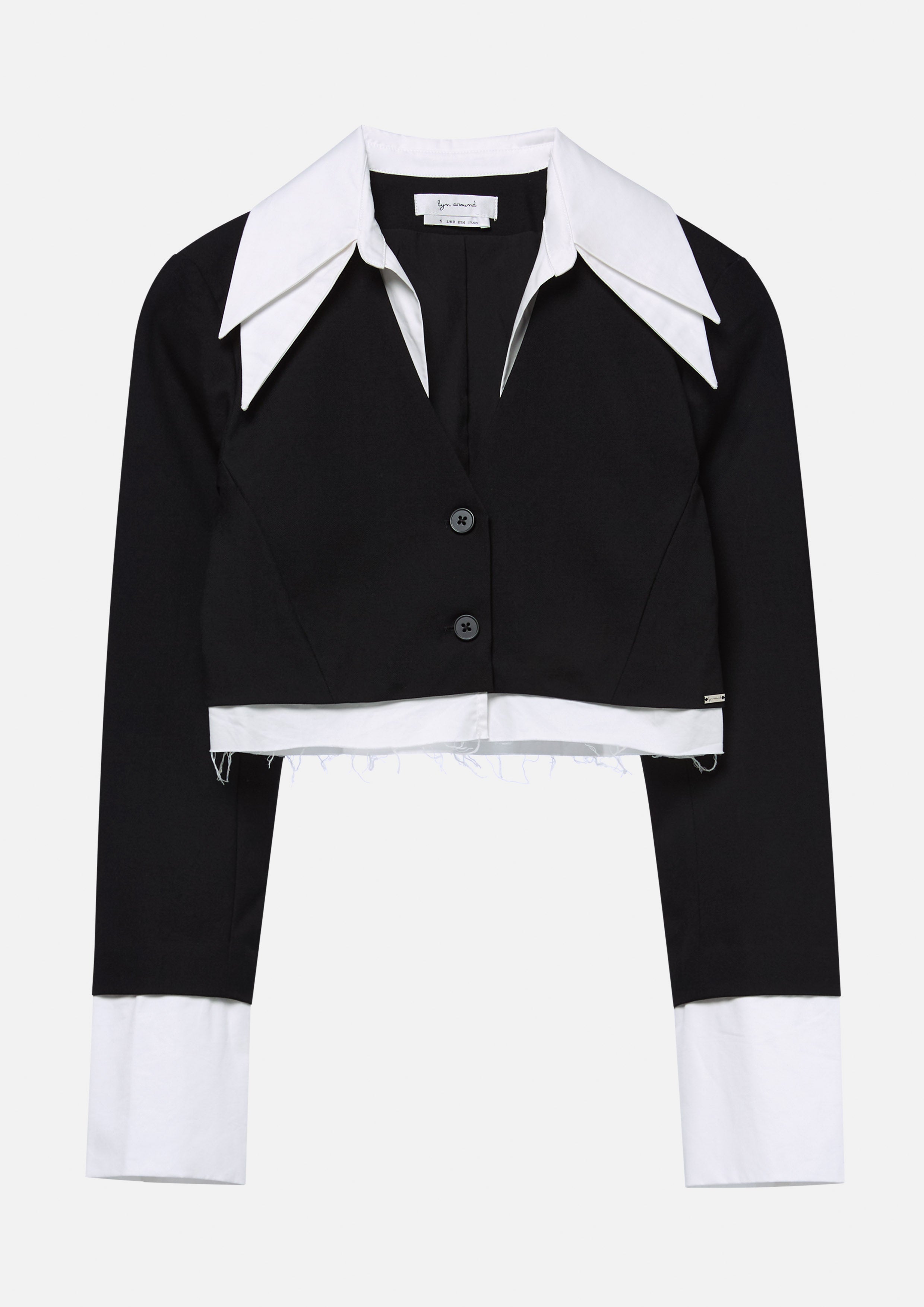 เสื้อแจ็คเก็ตครอปปกเสื้อซ้อน คอลเลกชัน Artic Noir