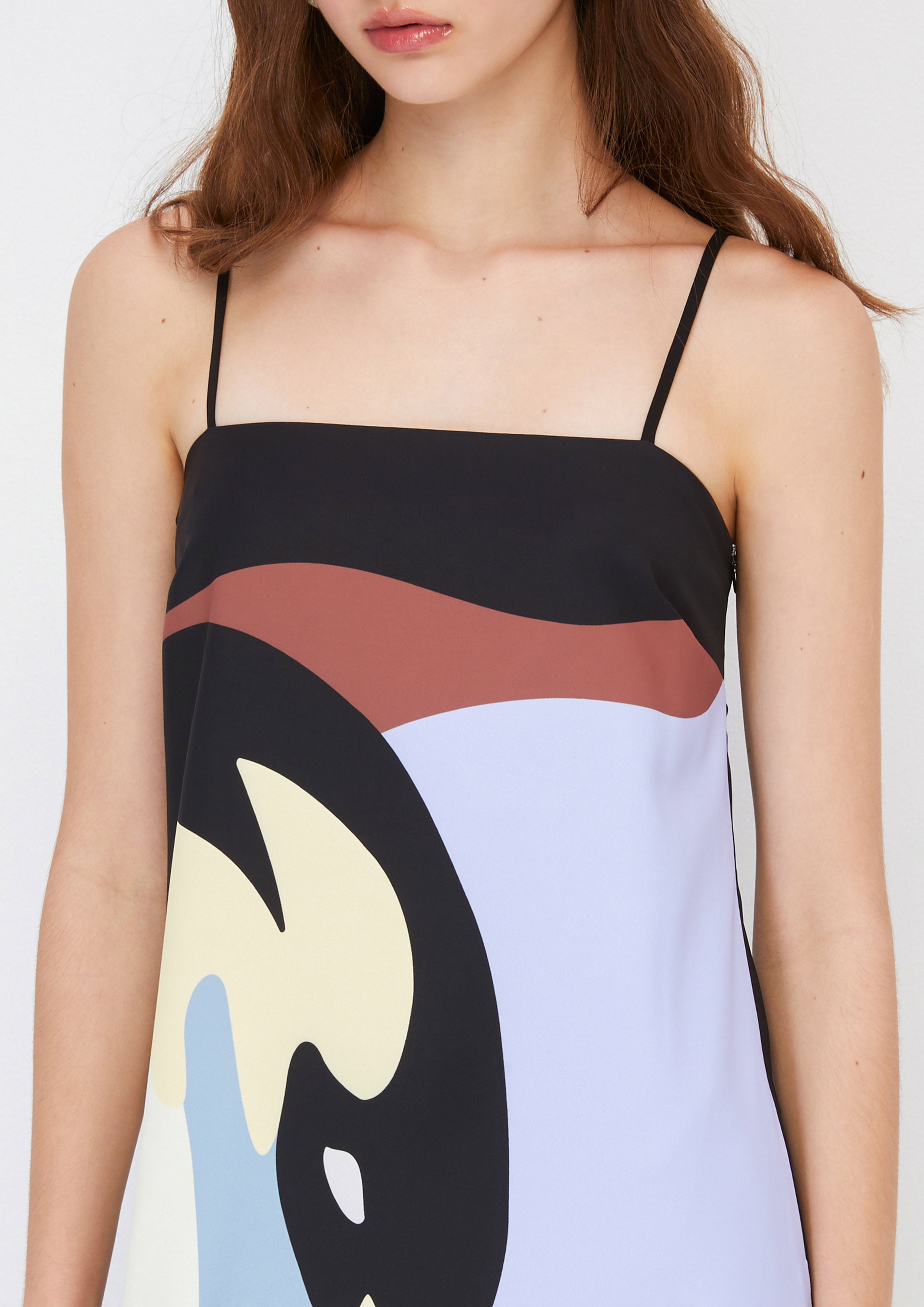 Print Cami Dress Artic Noir