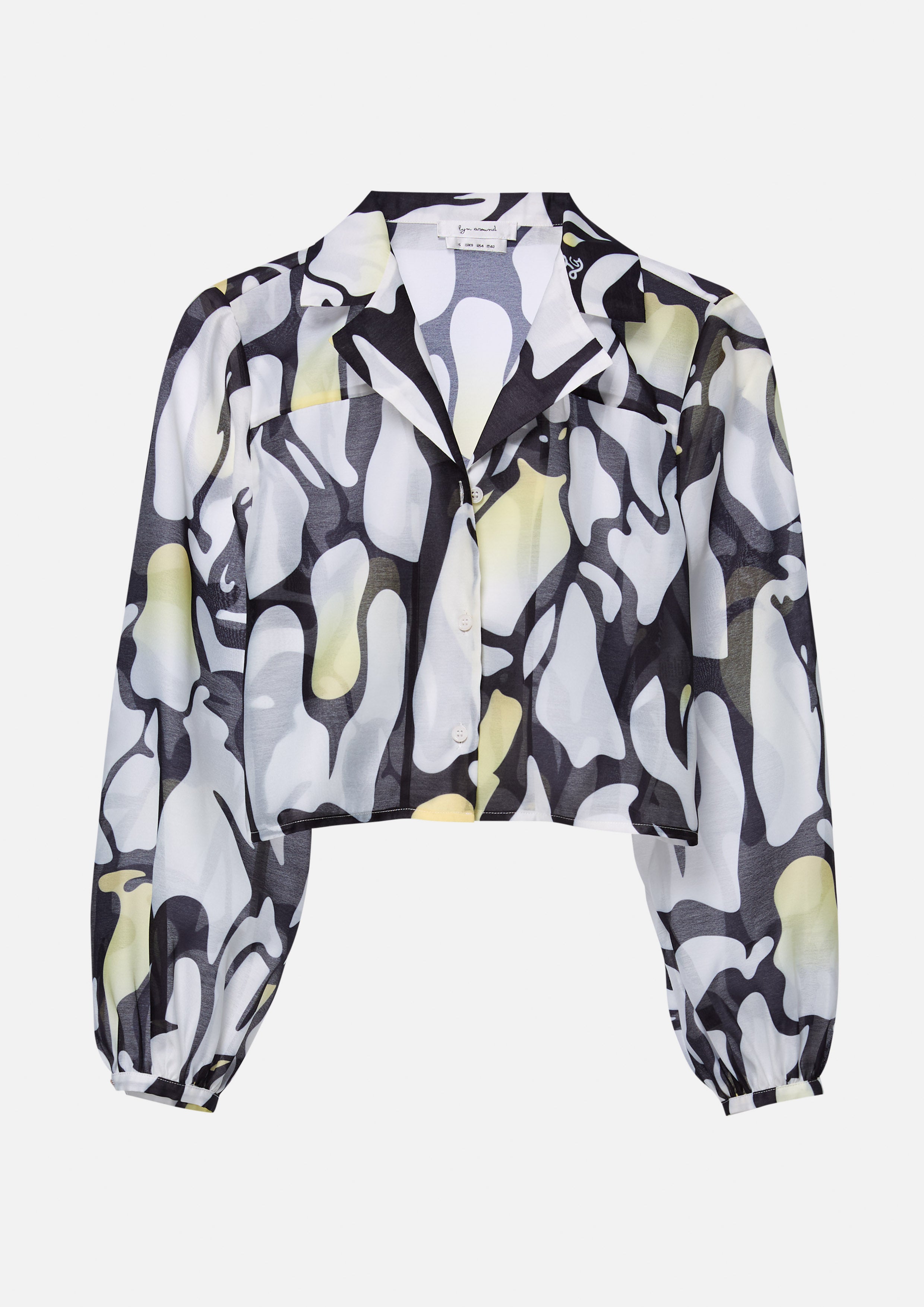 เสื้อเชิ้ตครอปพิมพ์ลาย คอลเลกชัน Artic Noir