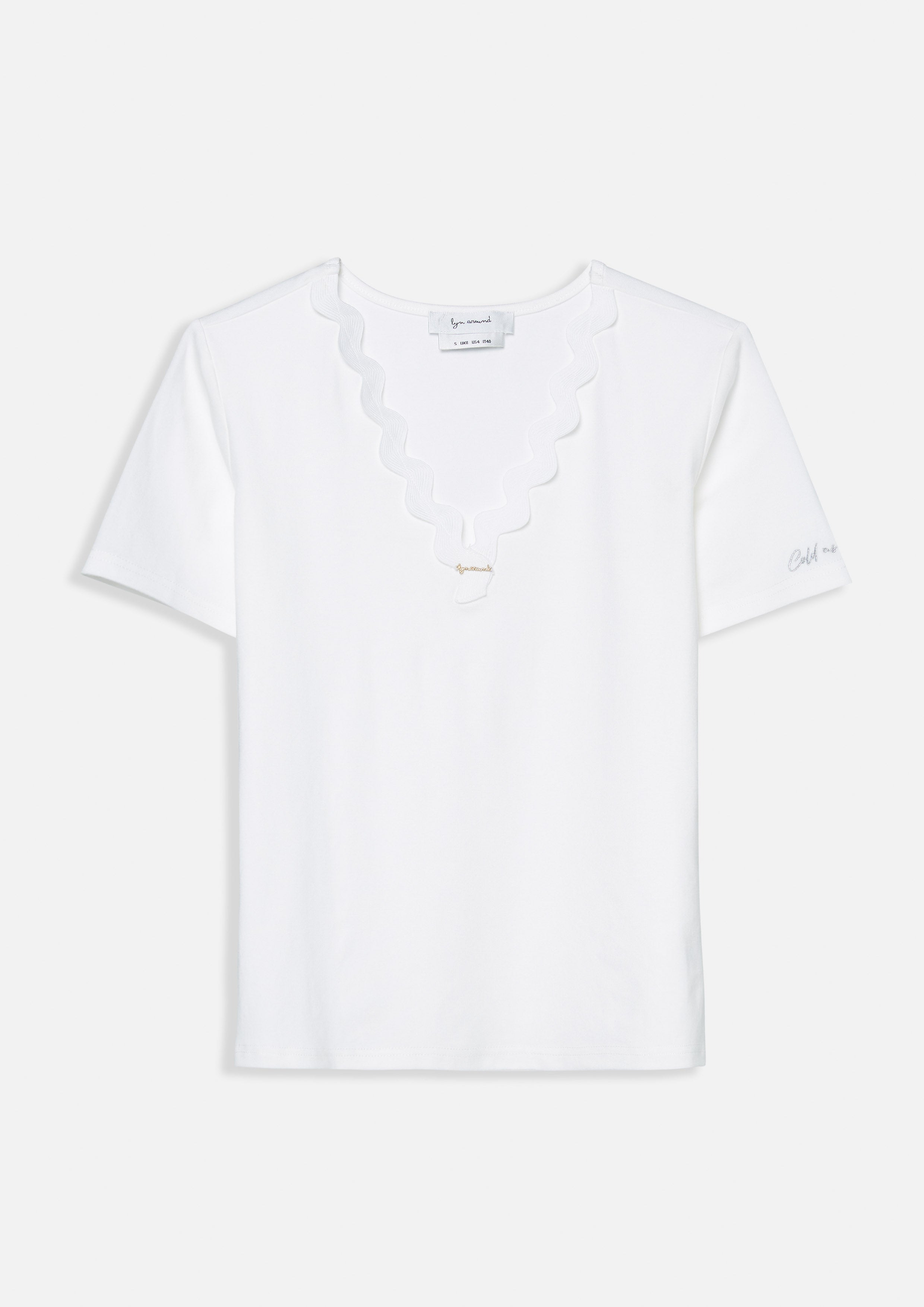 เสื้อยืดแขนสั้นคอเสื้อขอบลอน คอลเลกชัน Crystaline