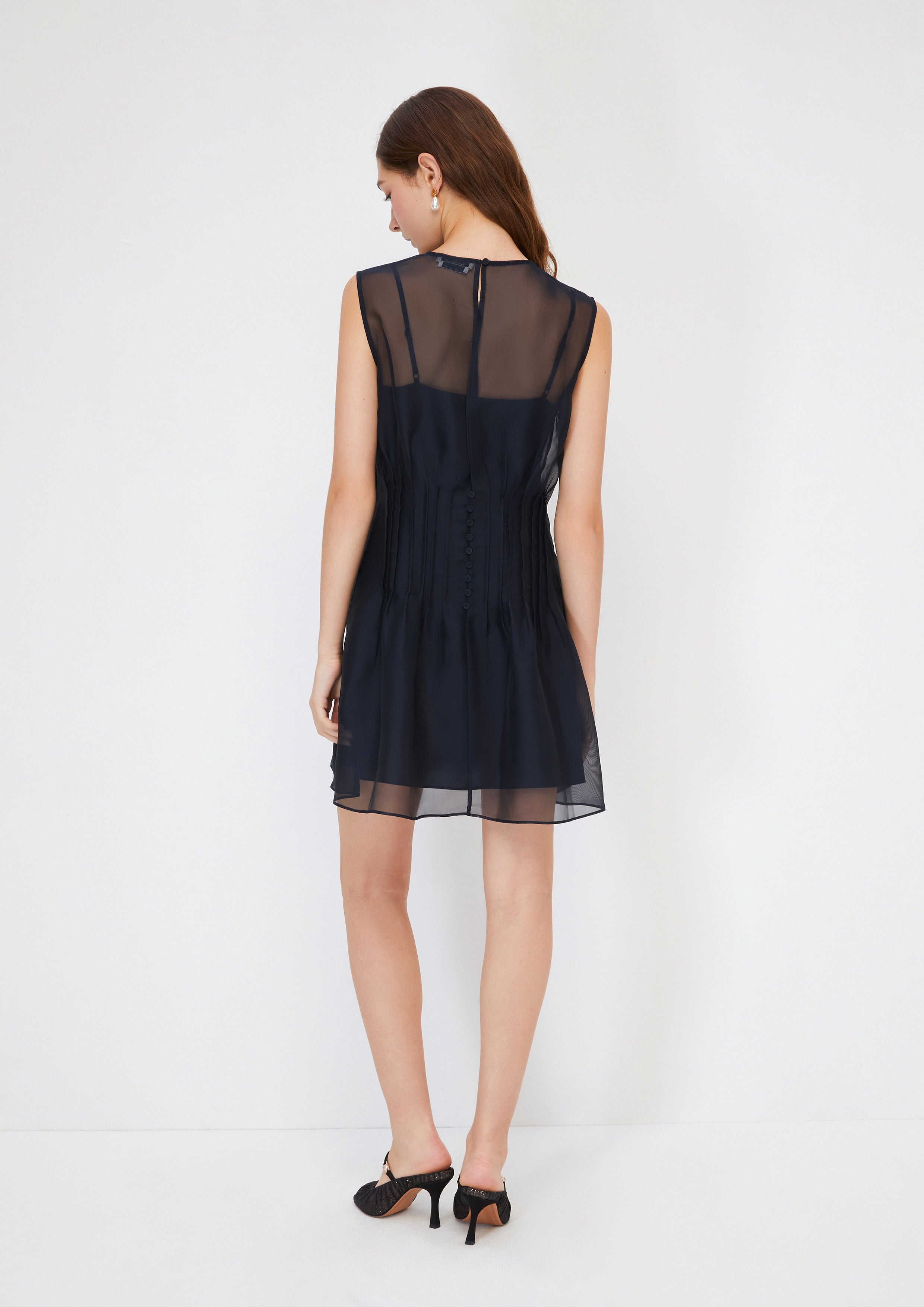 Create Your Signature Look with Sheer Layered Mini Dress Crystaline