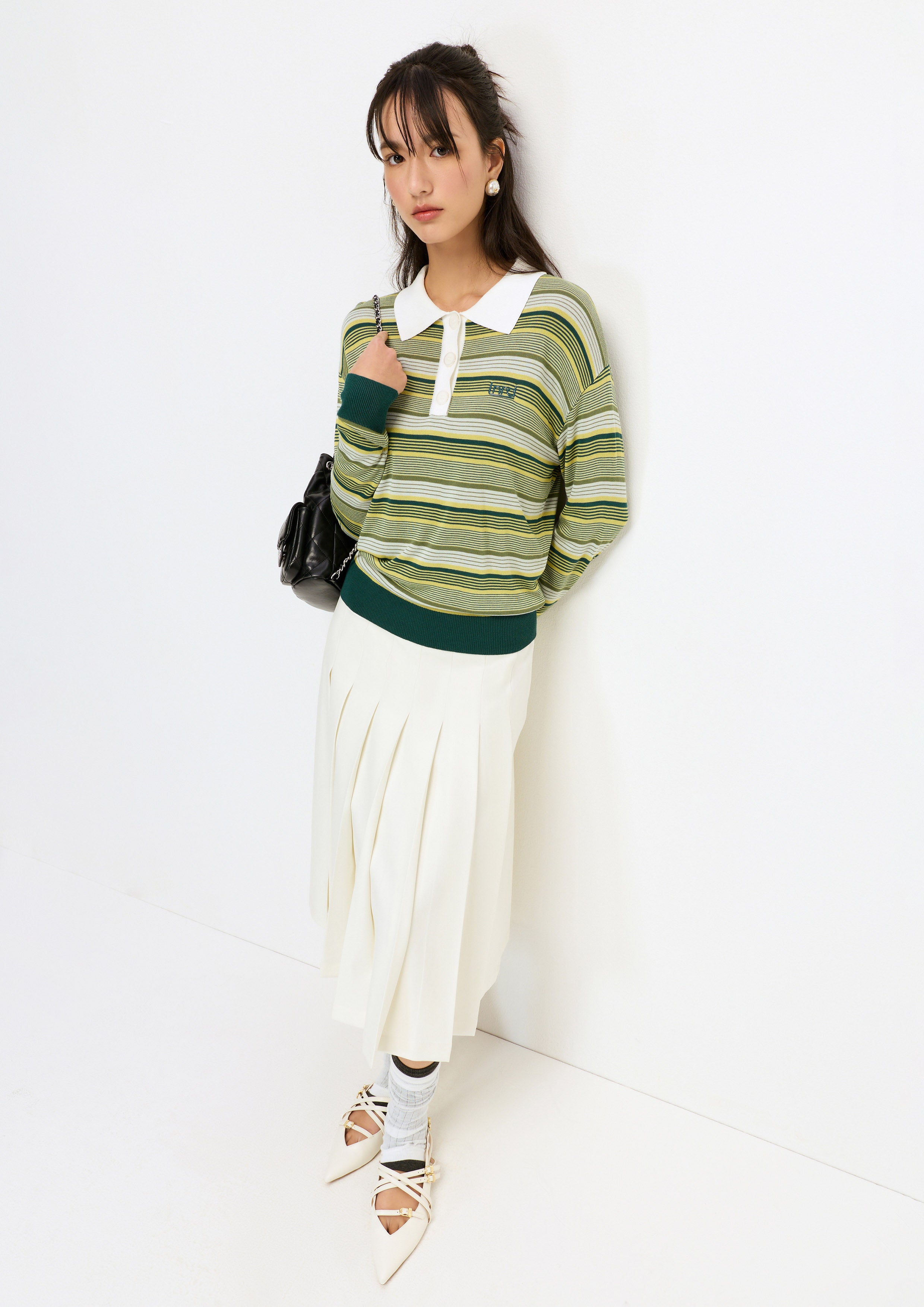 Stripe Long Sleeve Pullover Melting Bloom