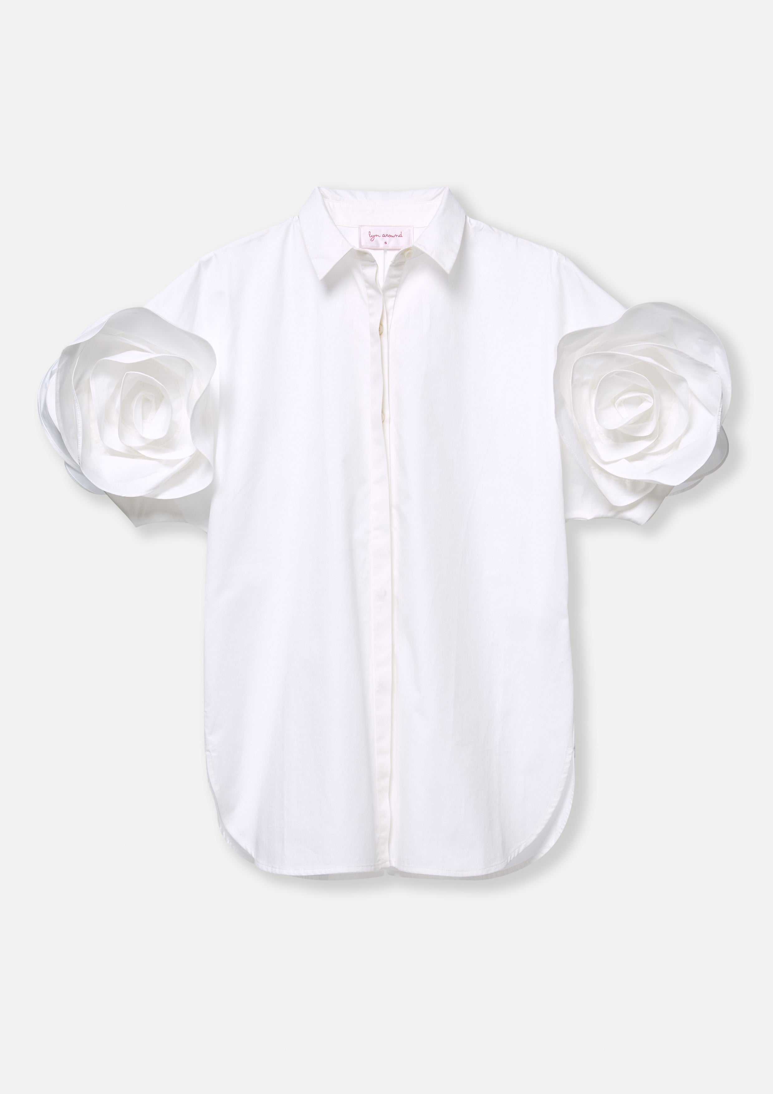 เสื้อเชิ้ตแขนเสื้อแต่งดอกกุหลาบ คอลเลกชัน Reviere