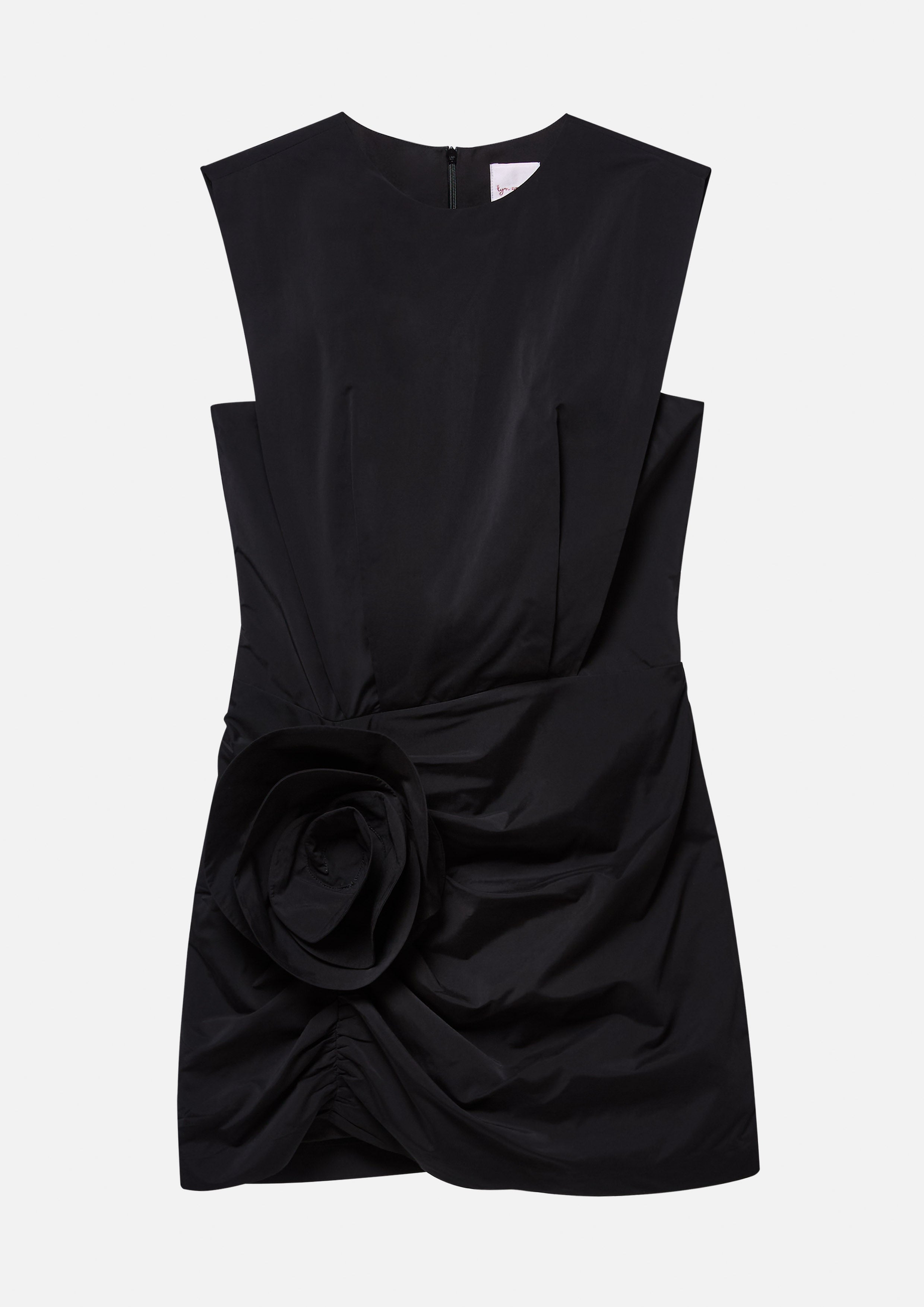 เดรสสั้นผ้ากำมะหยีแต่งดอกกุหลาบ คอลเลกชัน Reviere