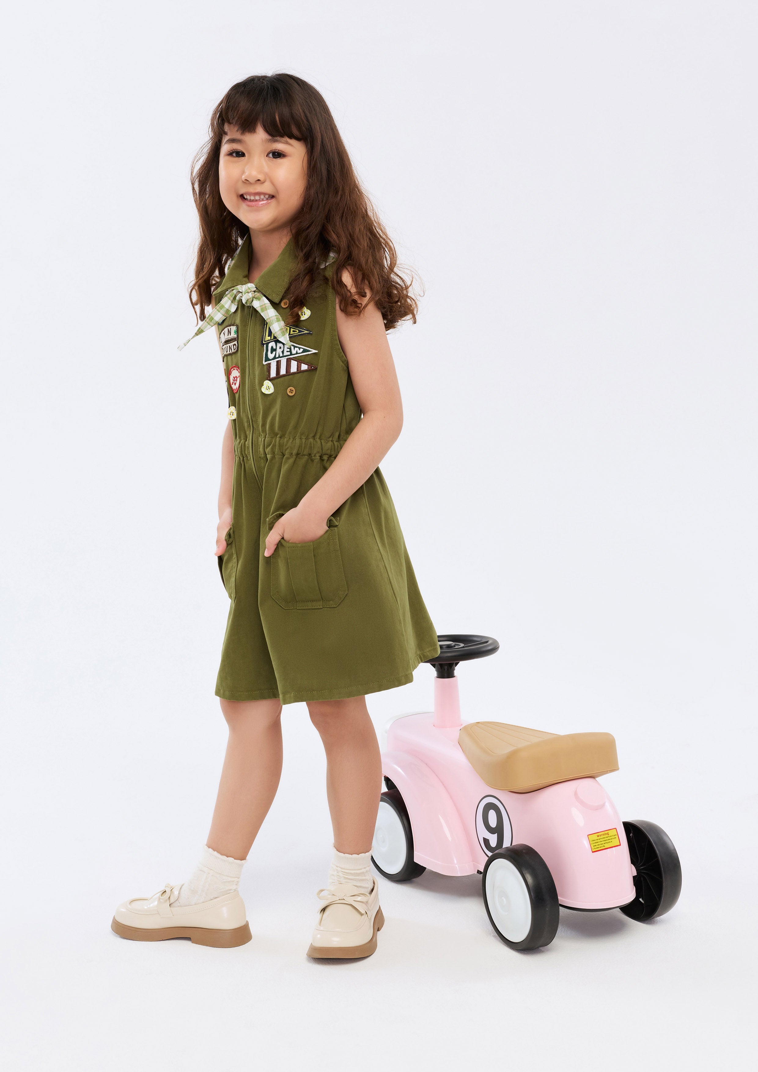 Button Up Mini Dress For Mini Girl Camp Diary
