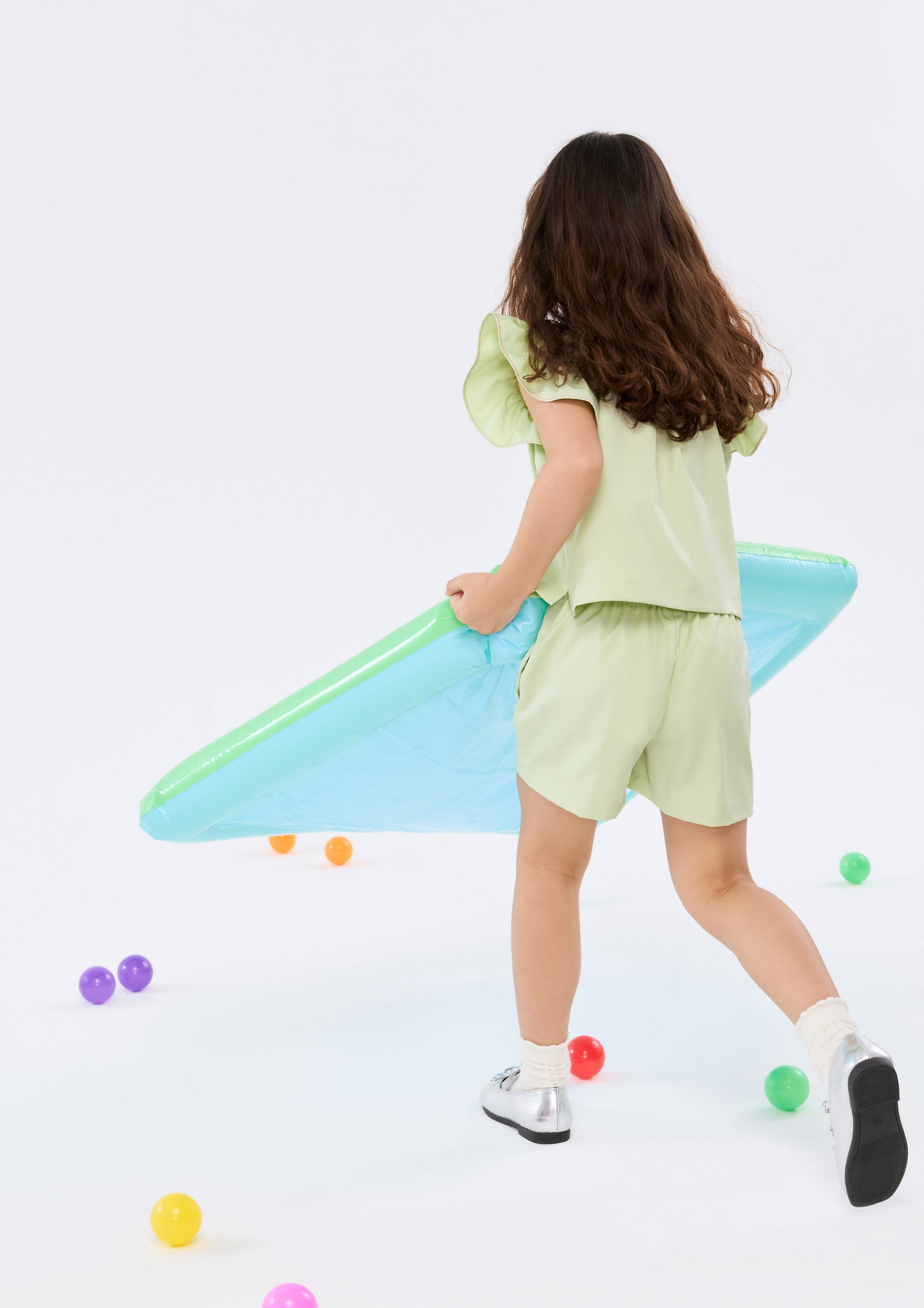 Embroidered Shirt And Shorts Set For Mini Girls Palm Spring