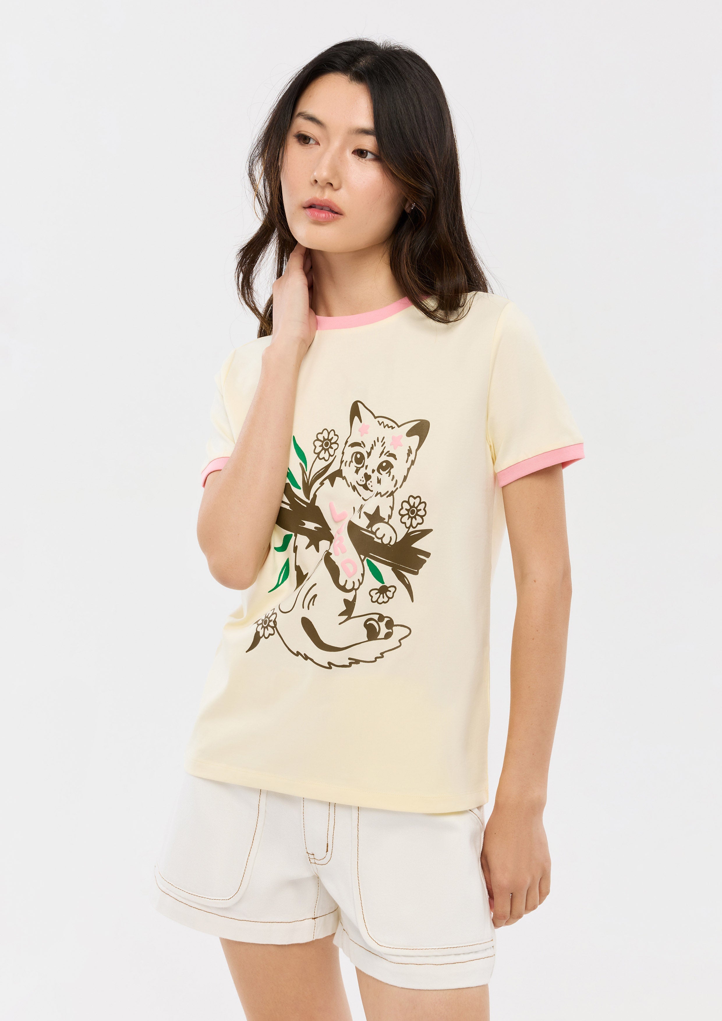 เสื้อยืดแขนสั้นพิมพ์ลาย คอลเลกชัน Camp Diary