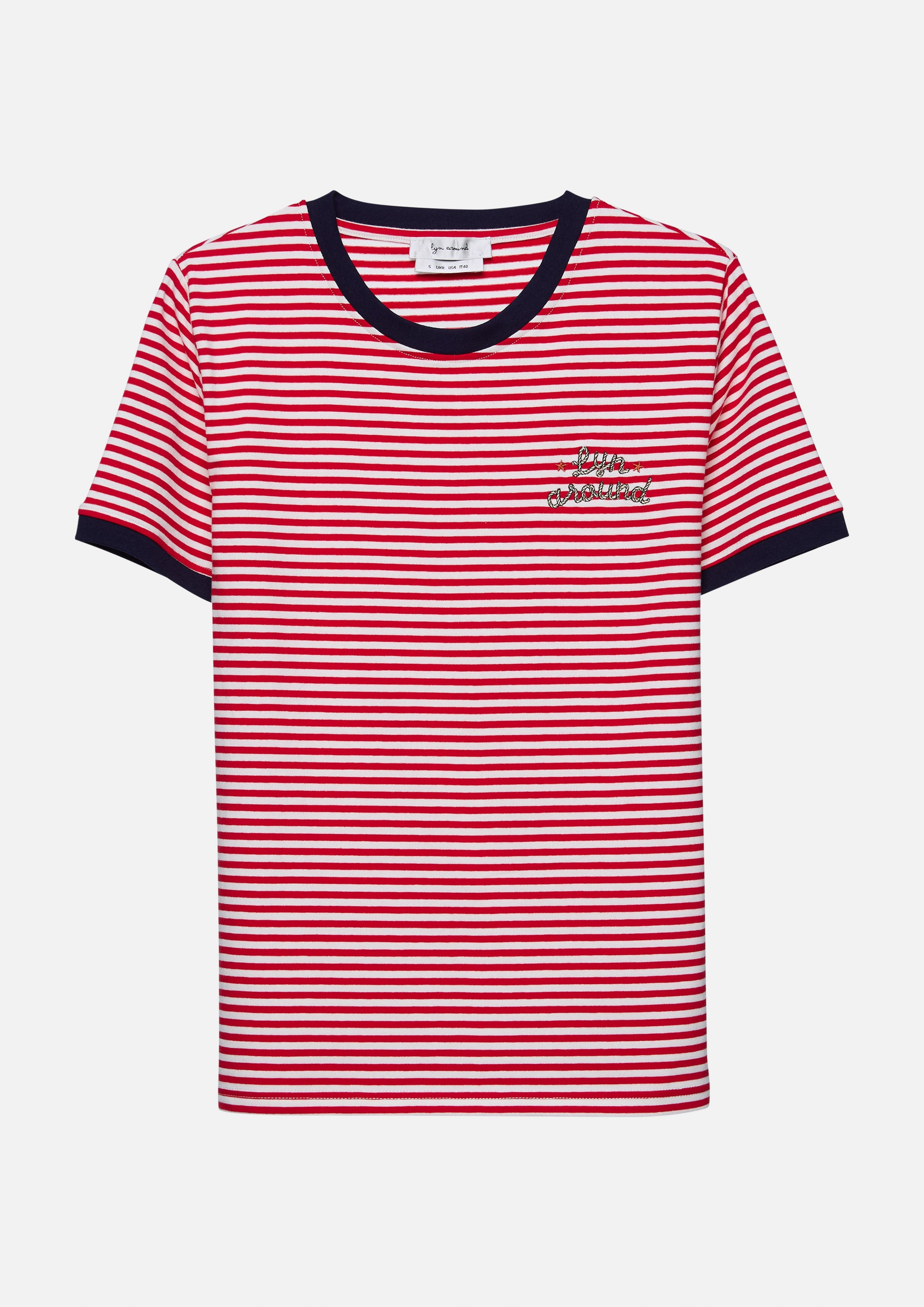 Stripe Logo Contrast Trim T-Shirt Califonia Yacht Club