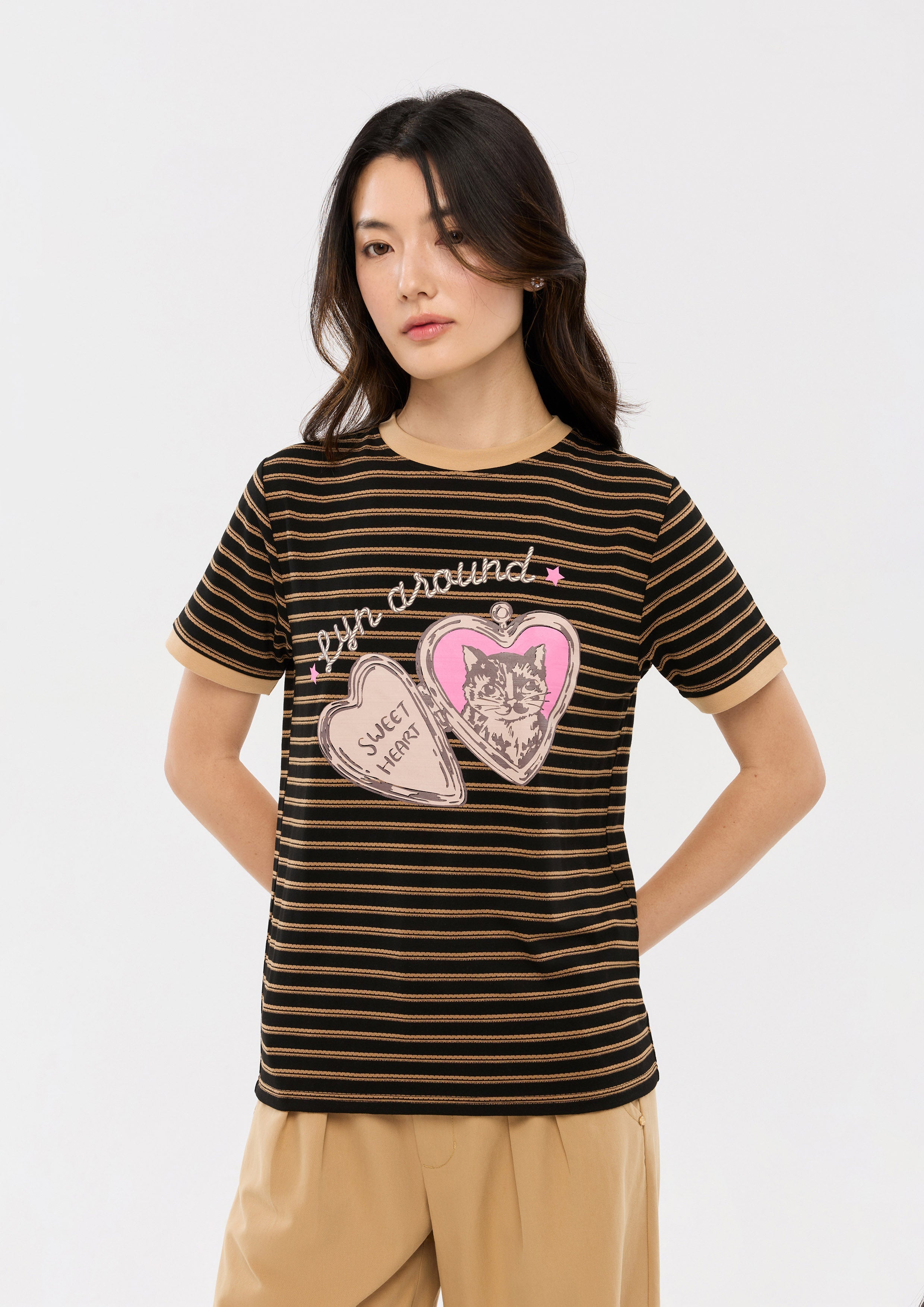 Stripe Short Sleeve T-Shirt Camp Diary