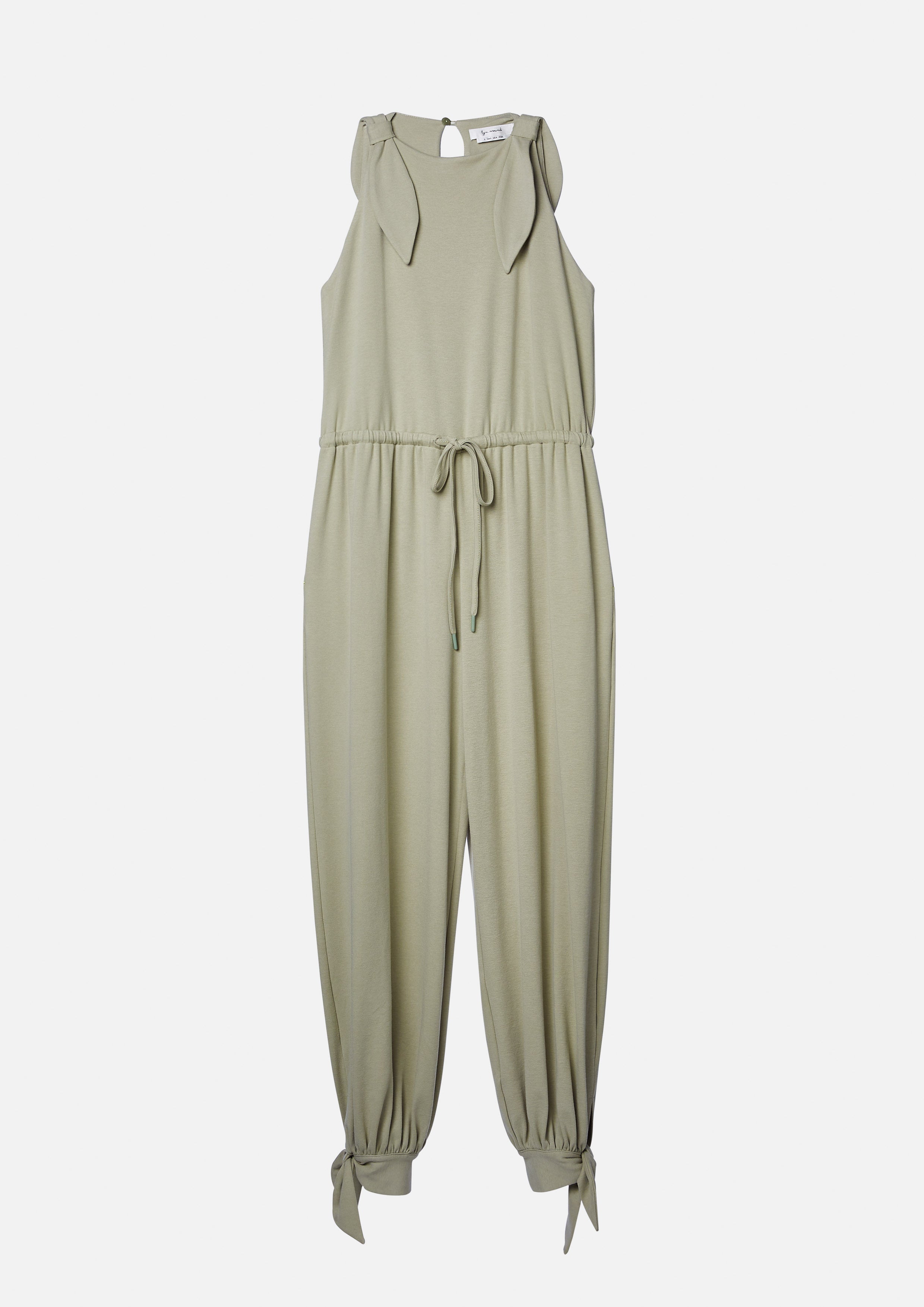 Sleeveless Drawstring Waist Jumpsuit Camp Diary