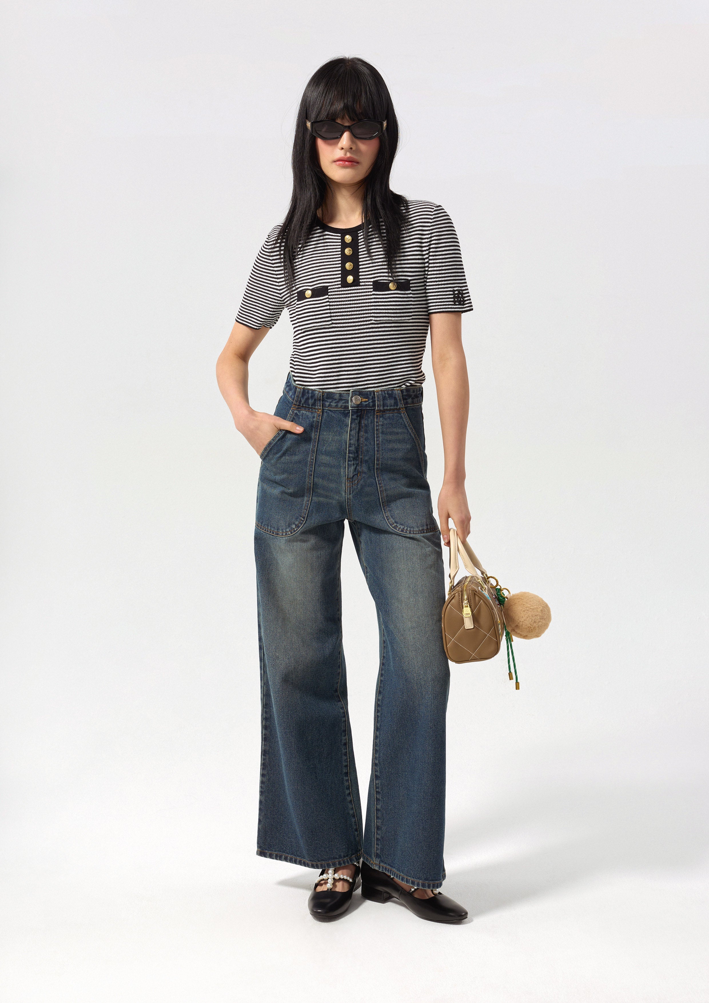 Create Your Signature Look with Fade Denim Wide Leg Trousers | Lyn