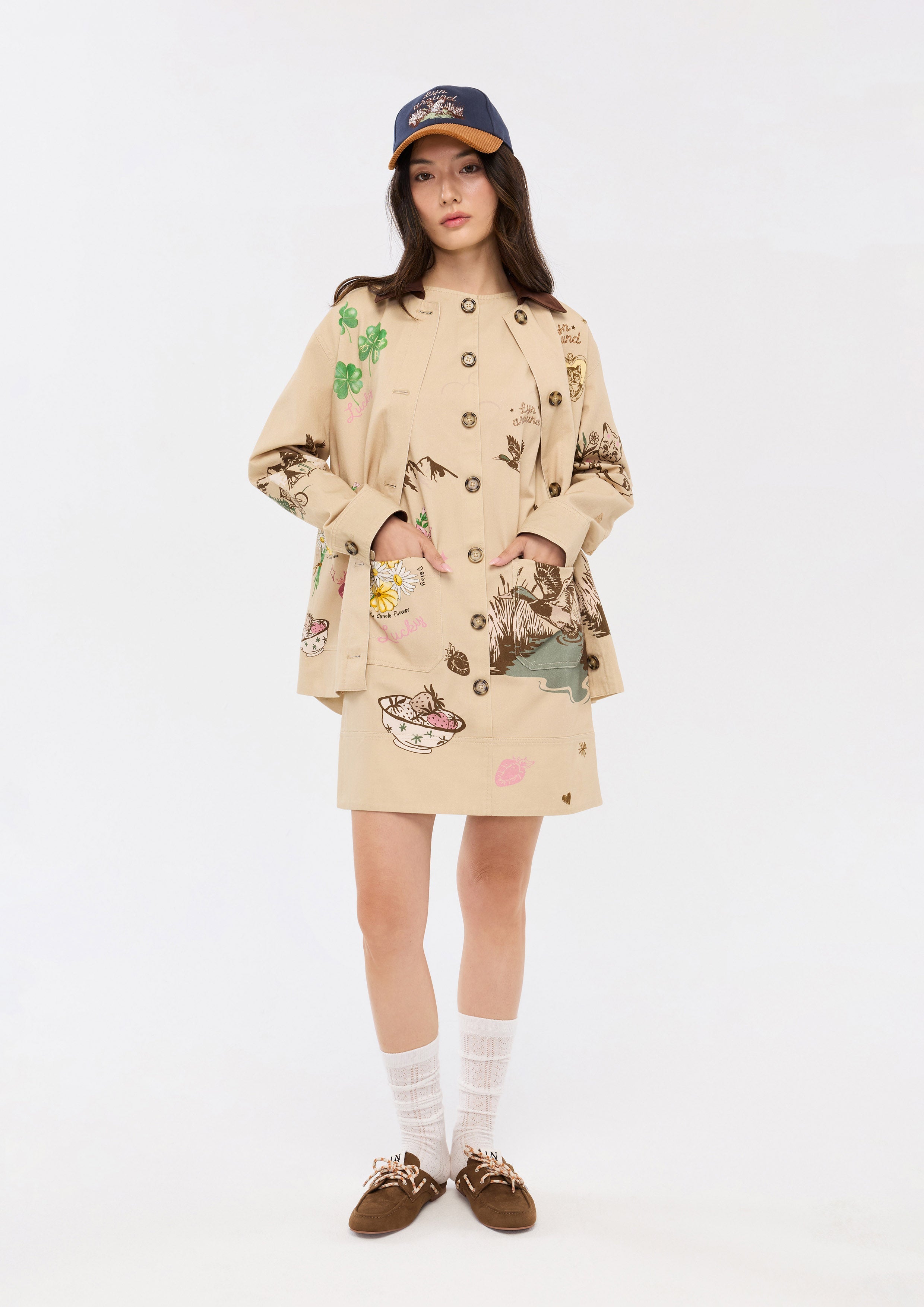 Print Button Up Mini Dress Camp Diary