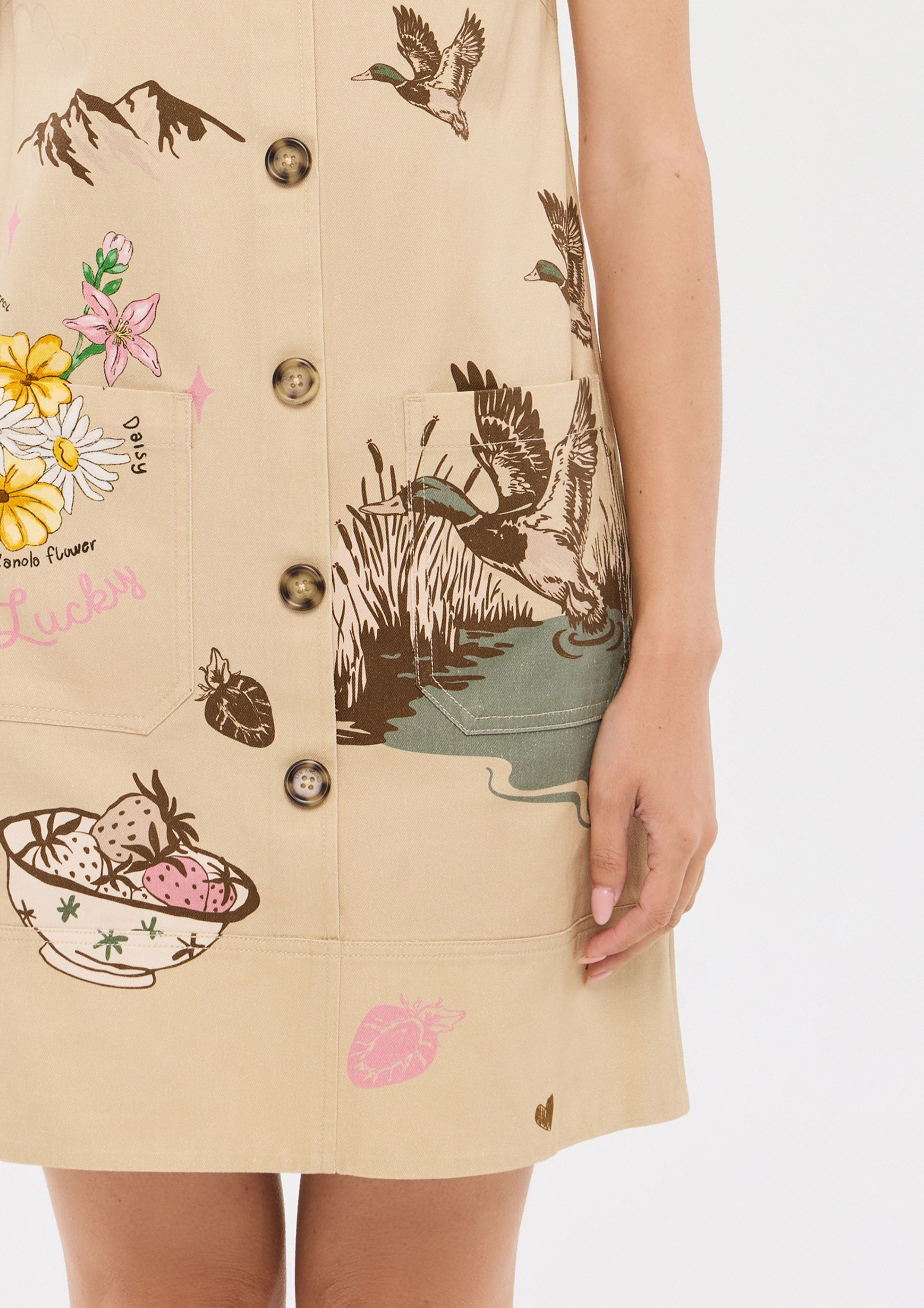 Print Button Up Mini Dress Camp Diary