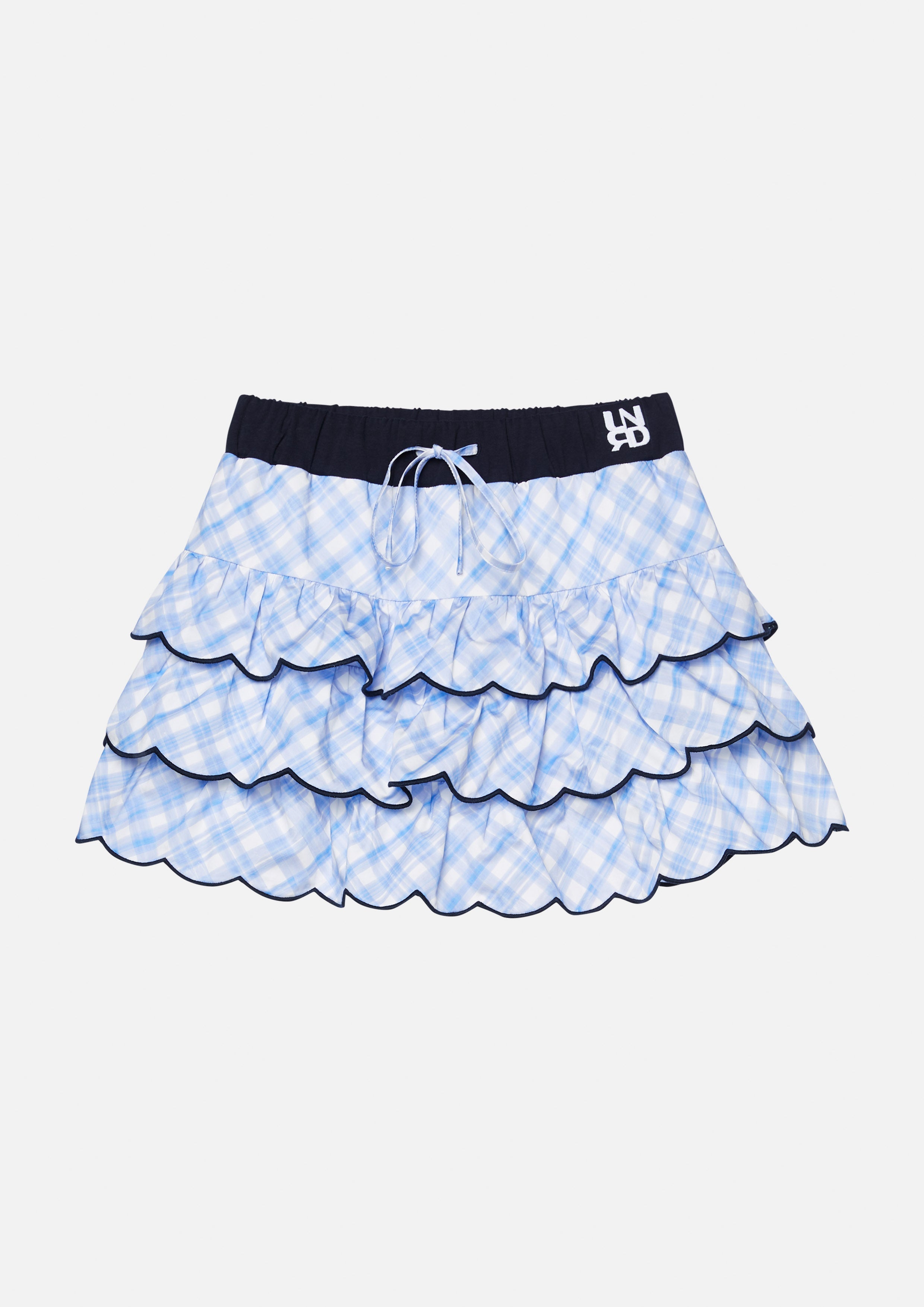 Gingham Ruffle Mini Skirt Chasing the Sun