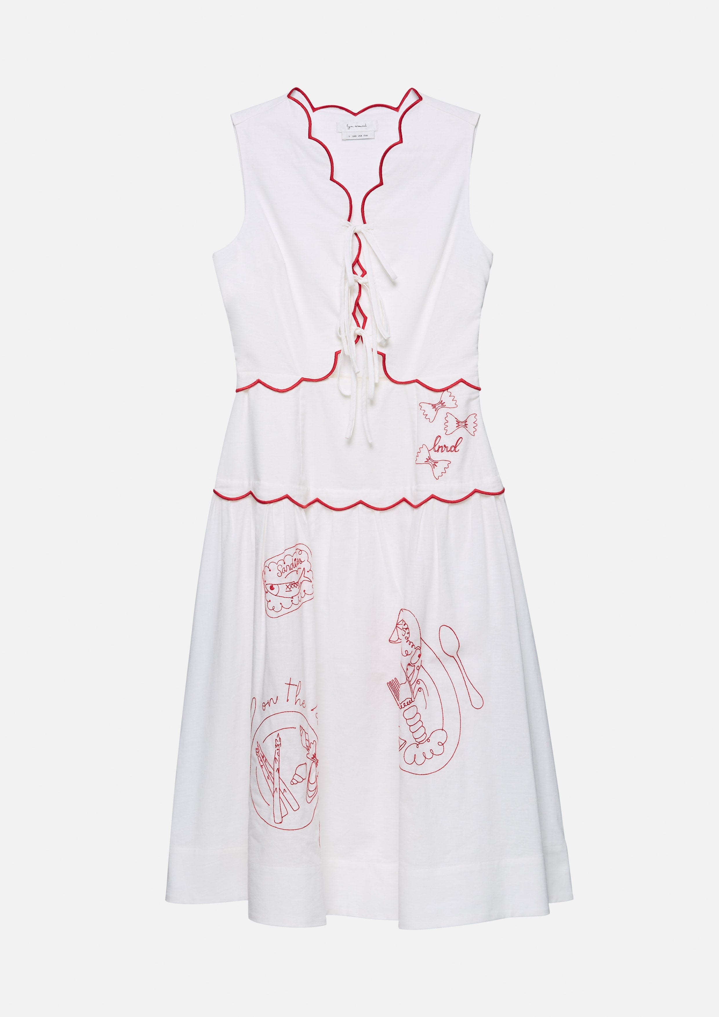 Contrast Embroidered Midi Dress Chasing the Sun