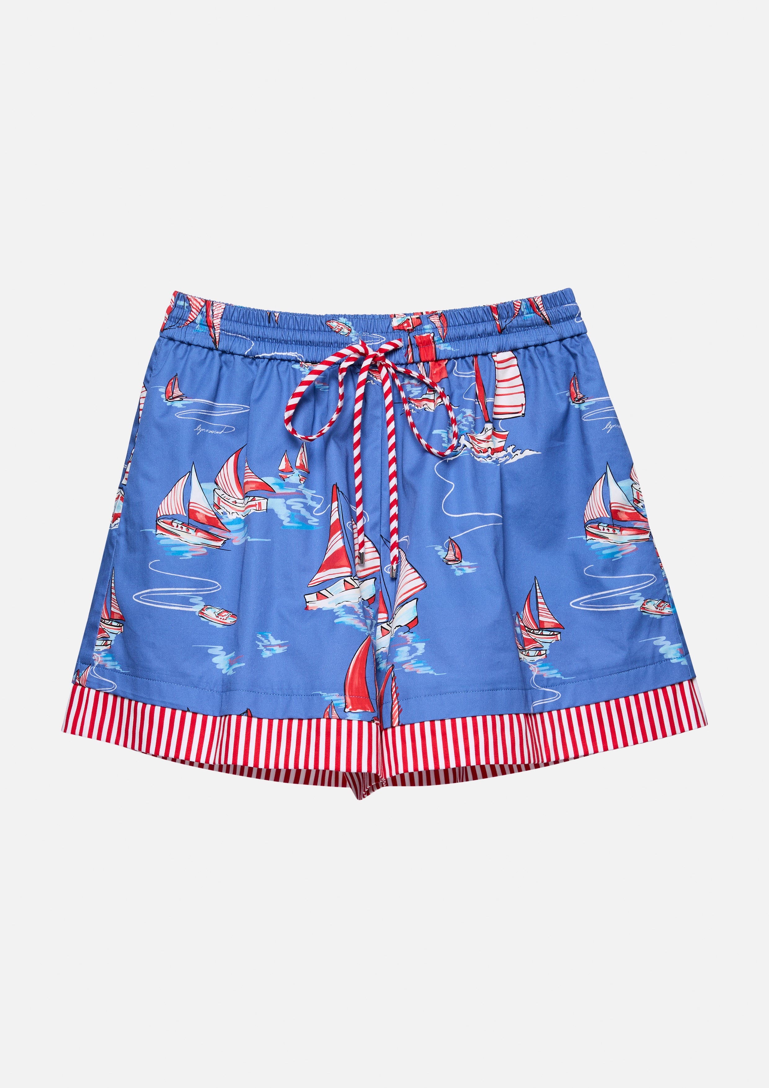 กางเกงขาสั้นพิมพ์ลายเรือใบ คอลเลกชัน Califonia Yacht Club