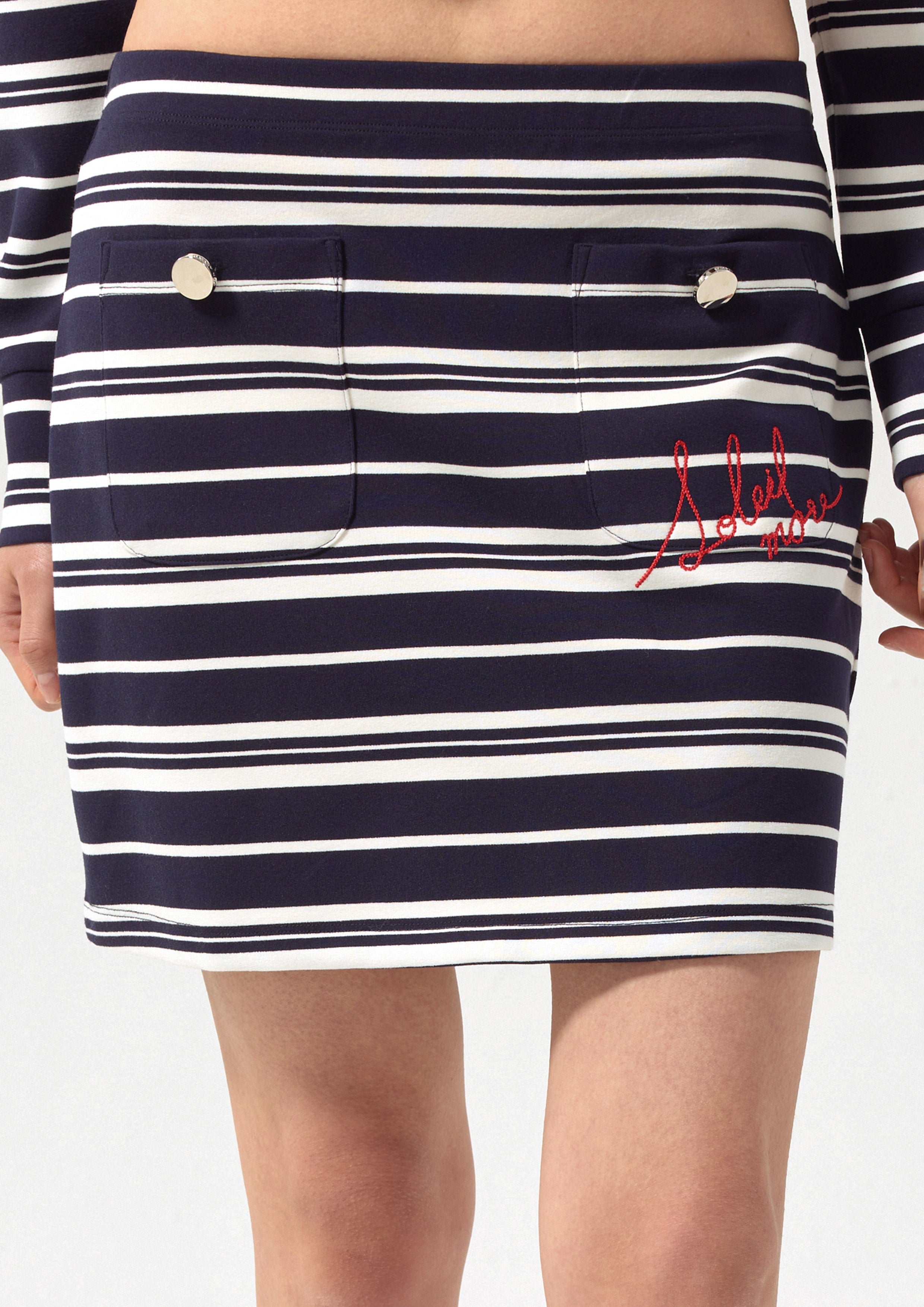 Stripe Logo Mini Skirt Califonia Yacht Club