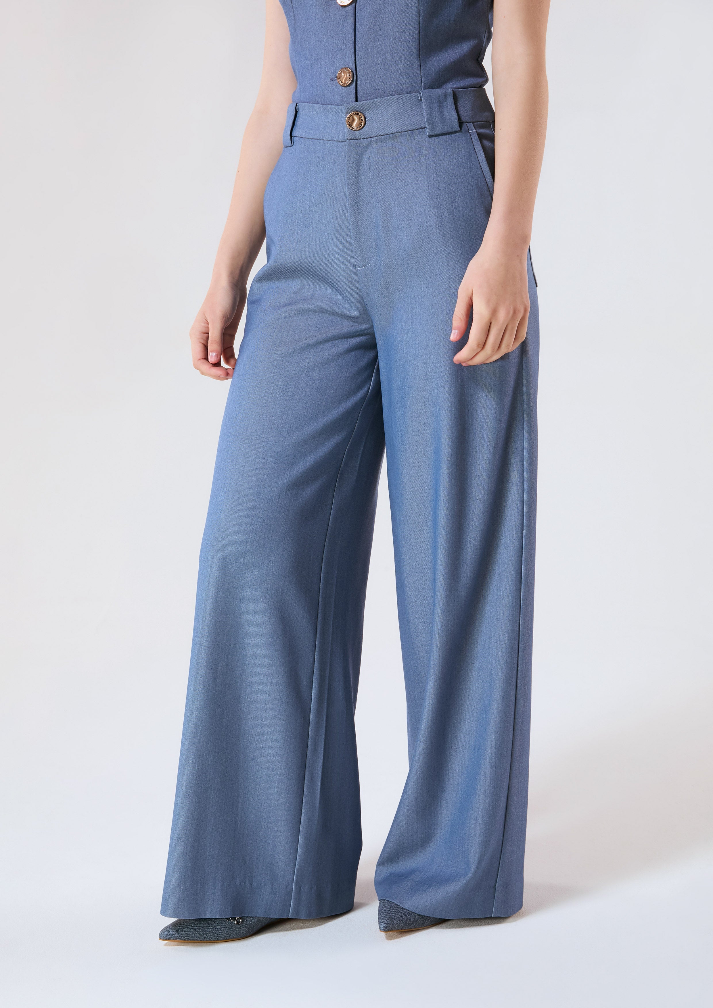 กางเกงขายาวเอวสูงทรงขากว้าง คอลเลกชัน Califonia Yacht Club