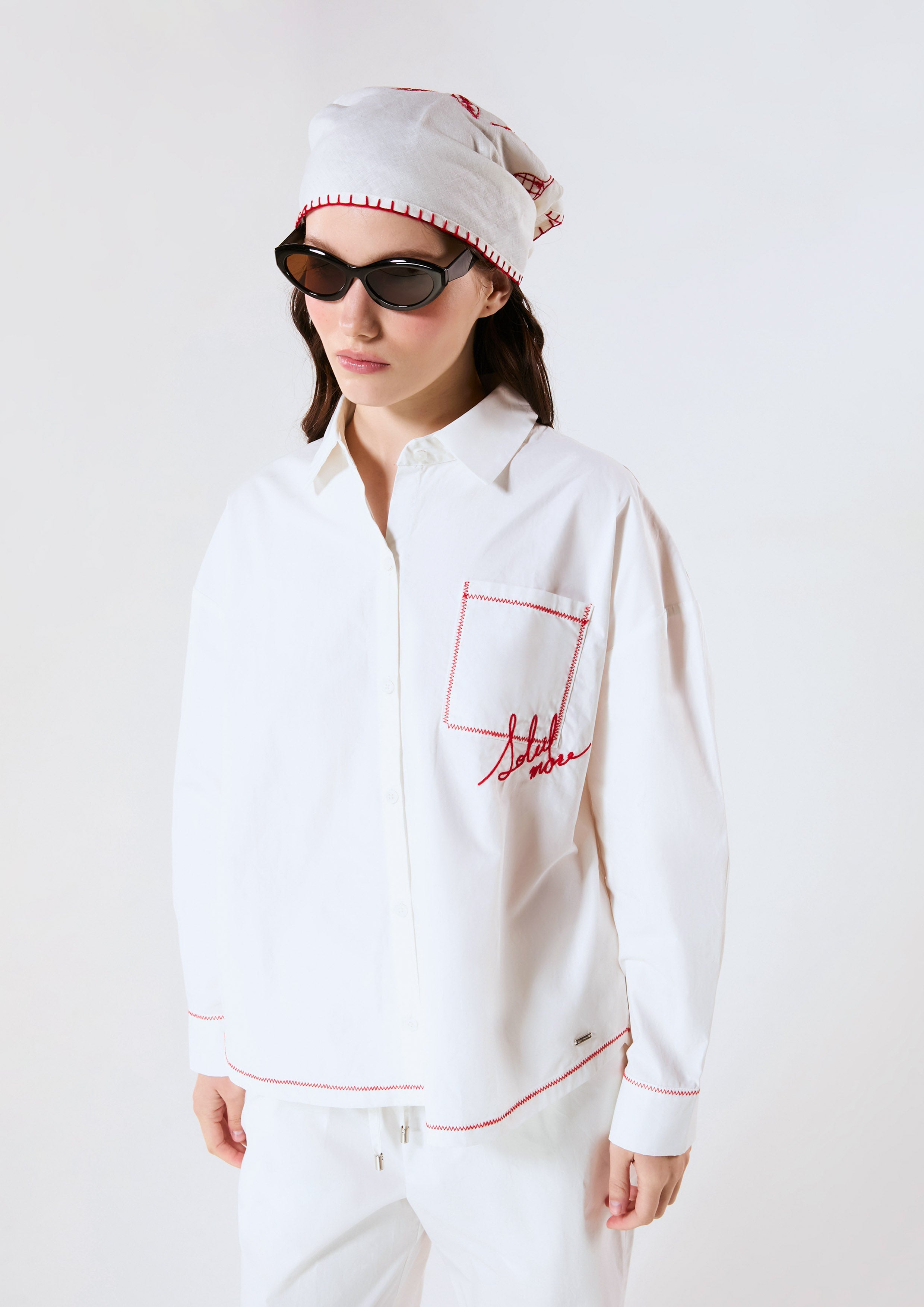 Contrast Logo Long Sleeve Shirt Califonia Yacht Club