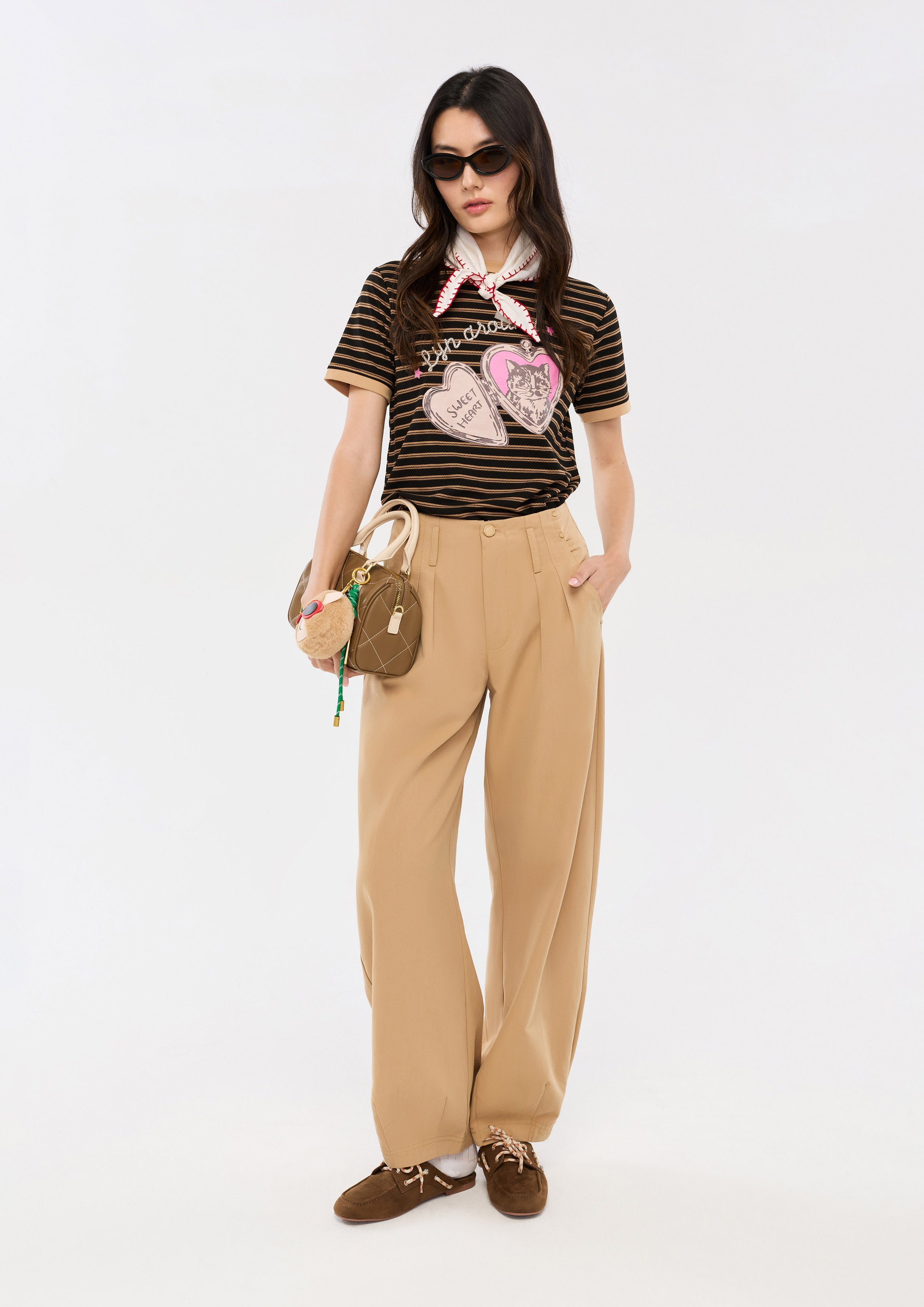 กางเกงขายาวเอวสูงทรงขากว้าง คอลเลกชัน Camp Diary