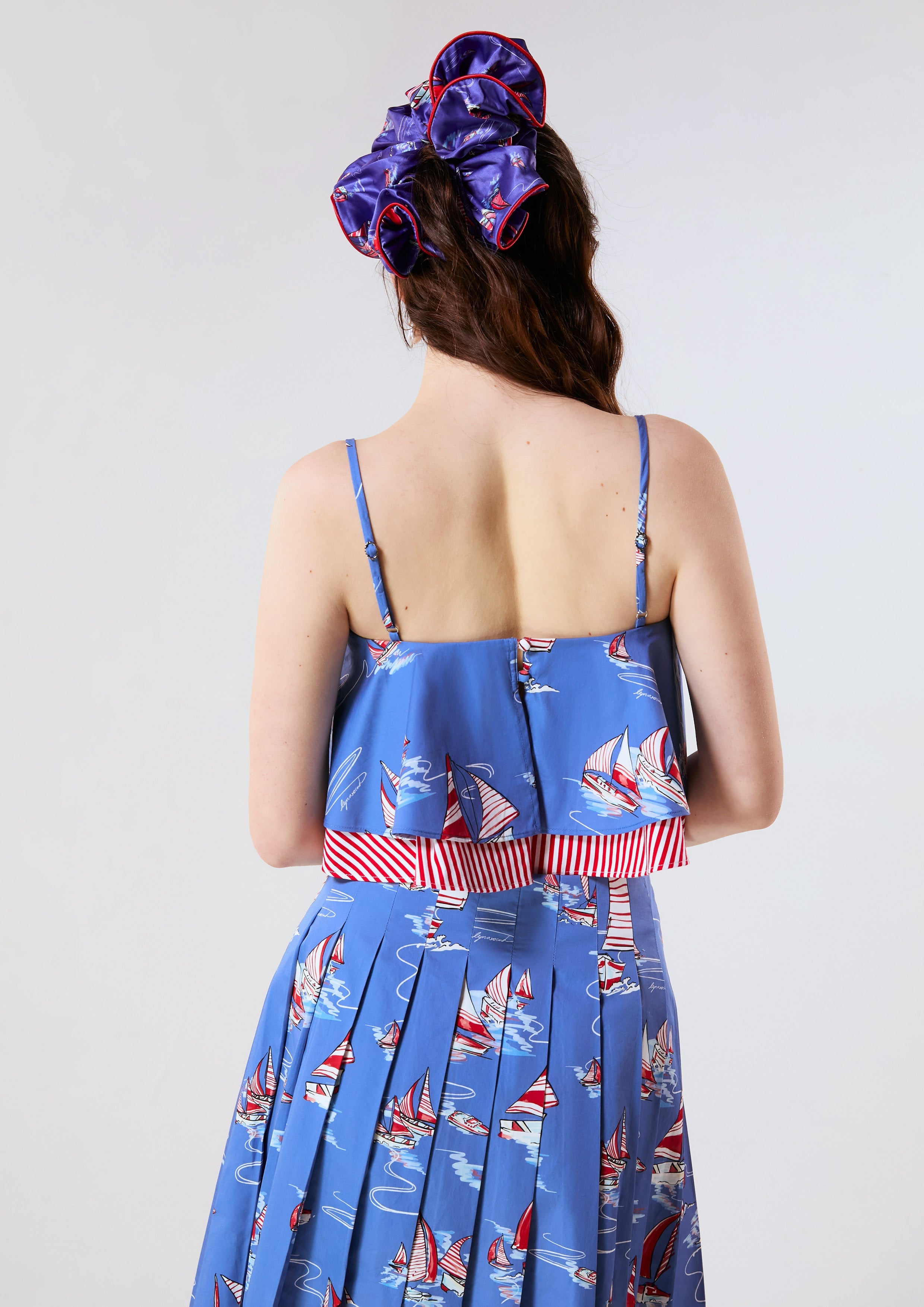 Create Your Signature Look with Sailing Print Cami Strap Top Califonia  Yacht Club