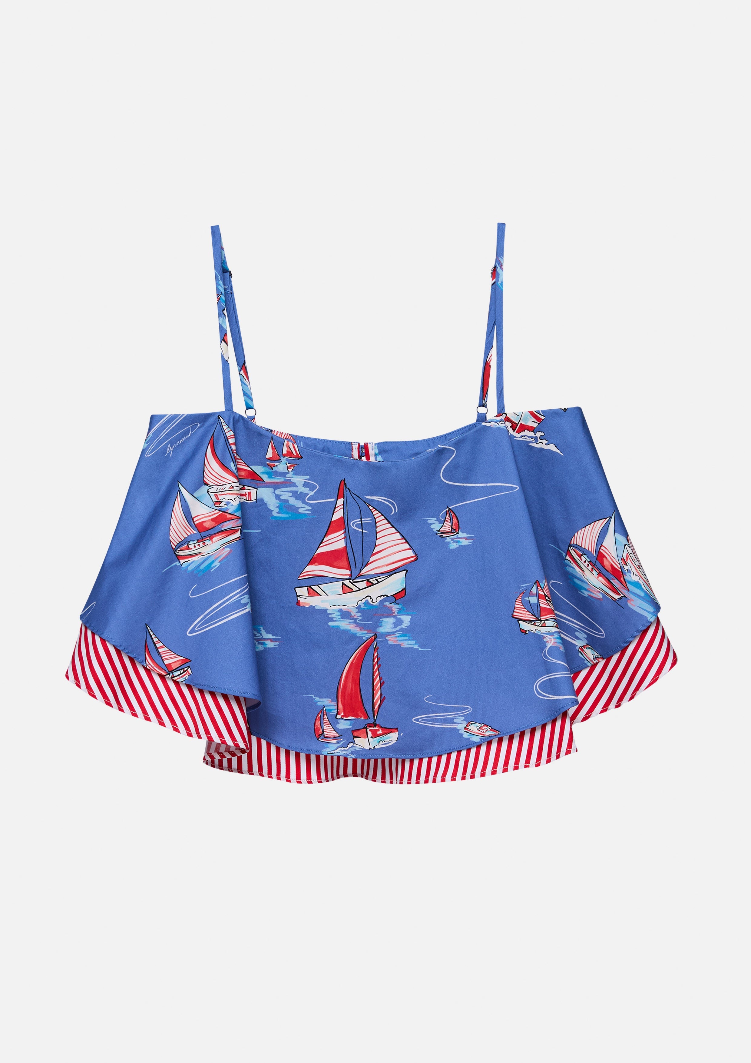 Sailing Print Cami Strap Top Califonia Yacht Club
