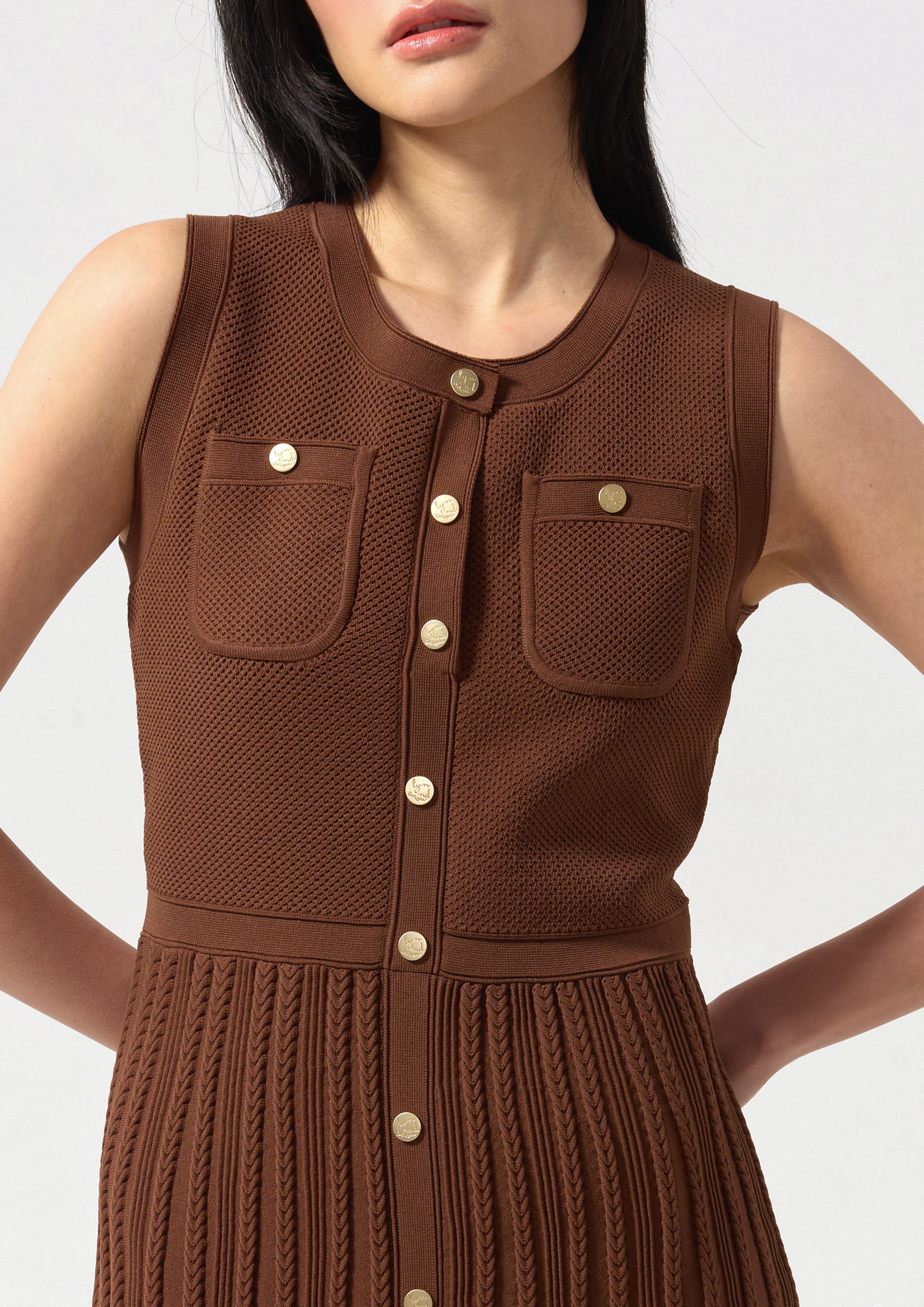 Knitted Button Midi Dress Califonia Yacht Club
