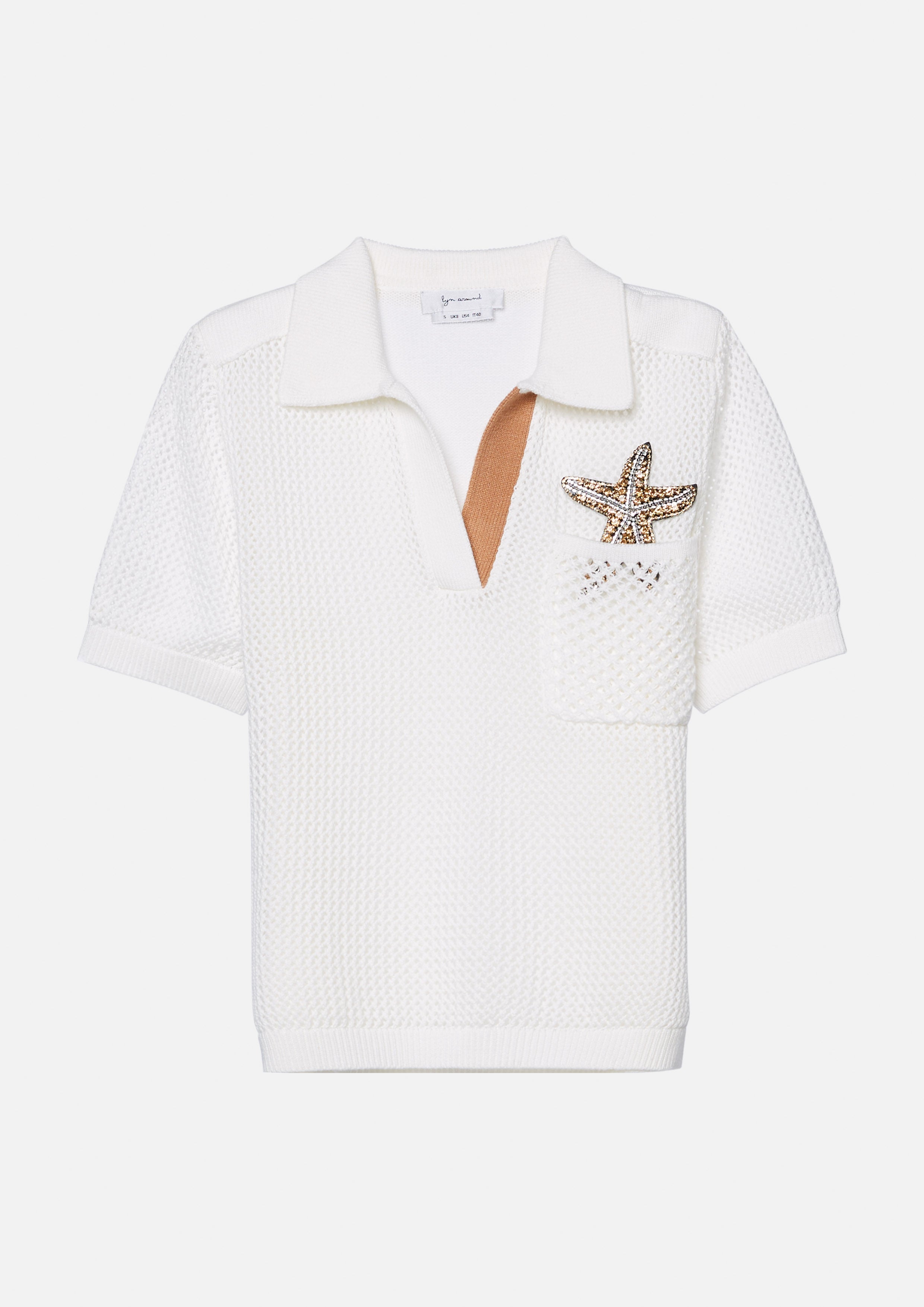 เสื้อโครเชต์แขนสั้นแต่งโมทีฟปลาดาว คอลเลกชัน Chasing the Sea