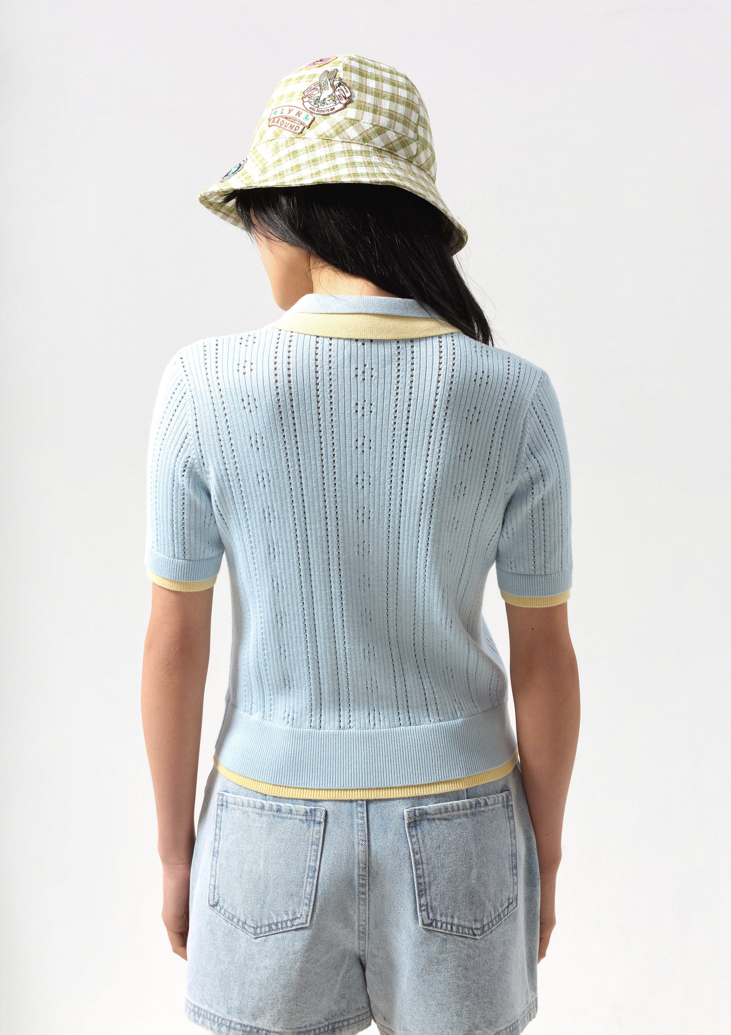 Knitted Layered Collar Polo Top California Calling