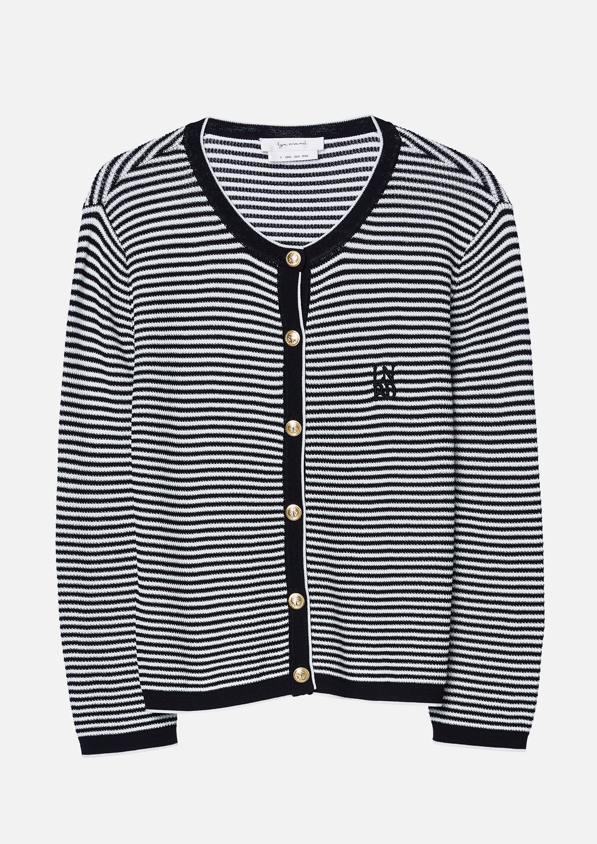 Create Your Signature Look with Stripe Knitted Logo Cardigan