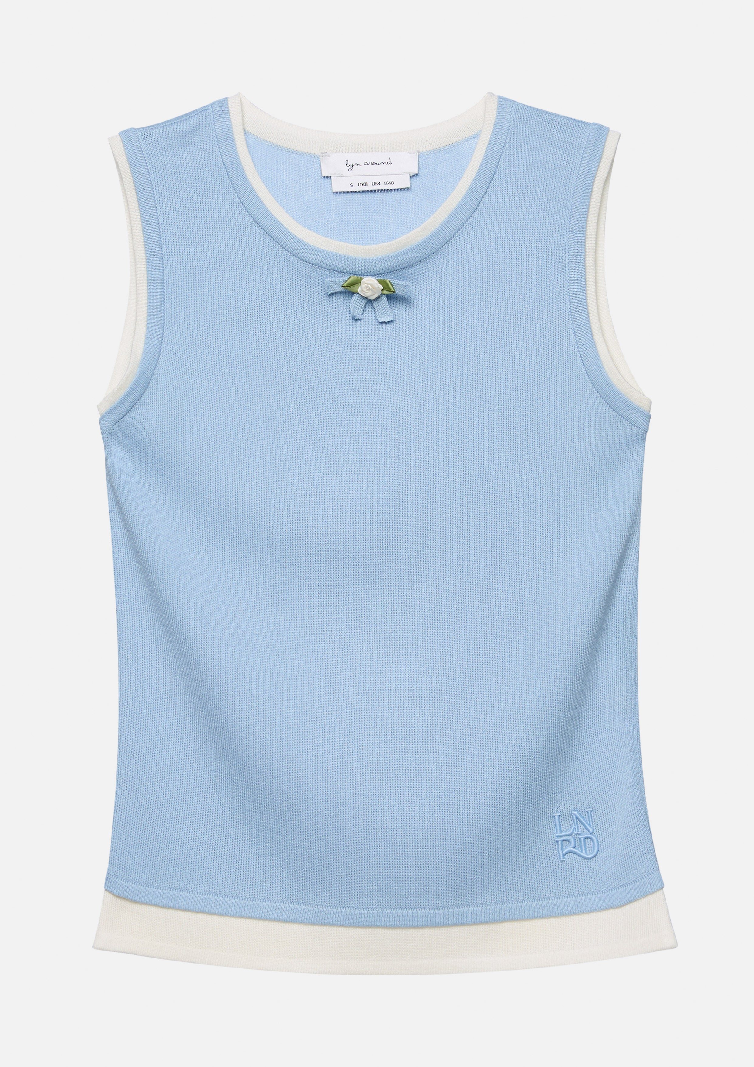 เสื้อนิตเลเยอร์แขนกุดแต่งโบดอกไม้ คอลเลกชัน California Calling