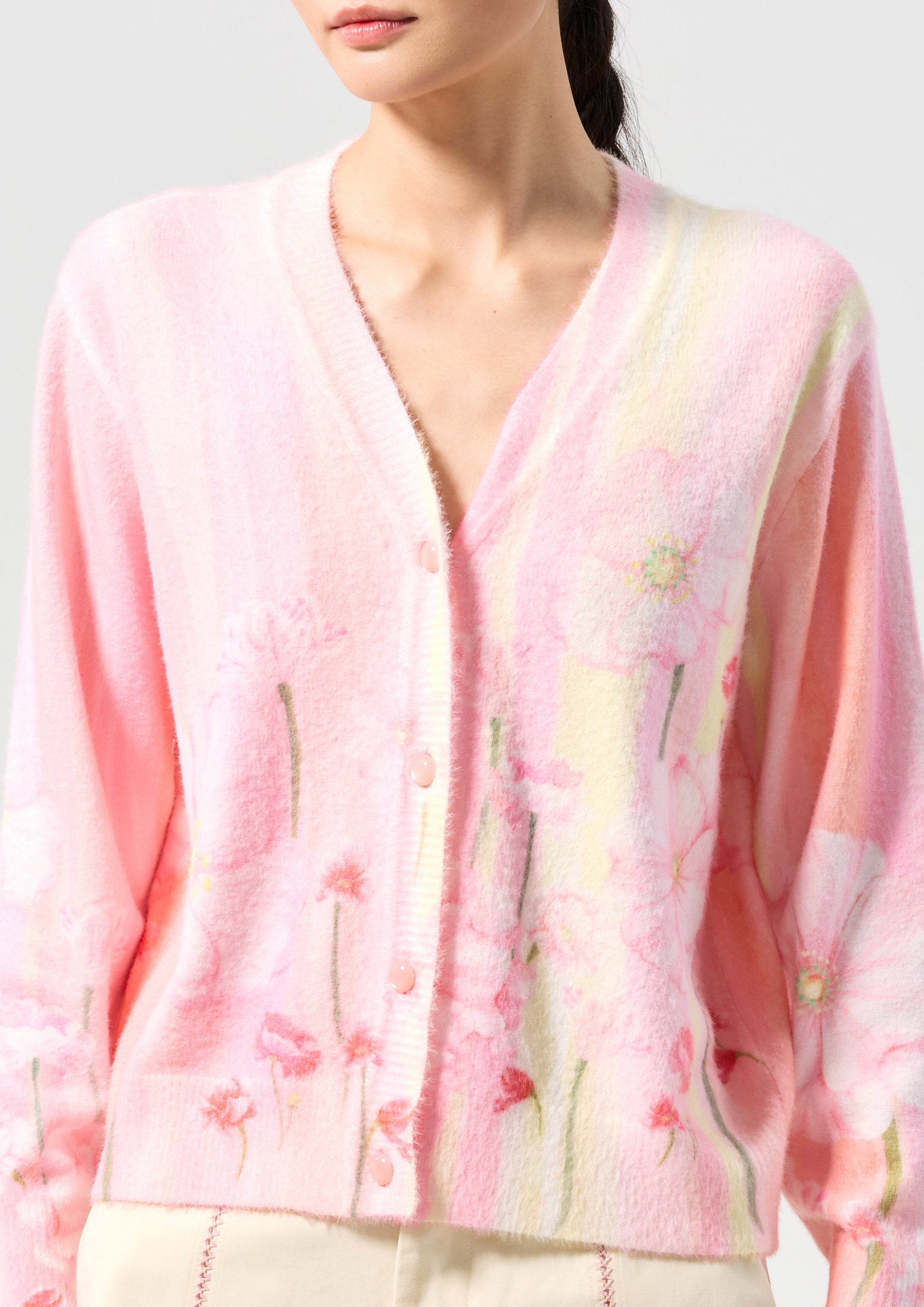 เสื้อคาร์ดิแกนแขนยาวพิมพ์ลาย คอลเลกชัน Oasis