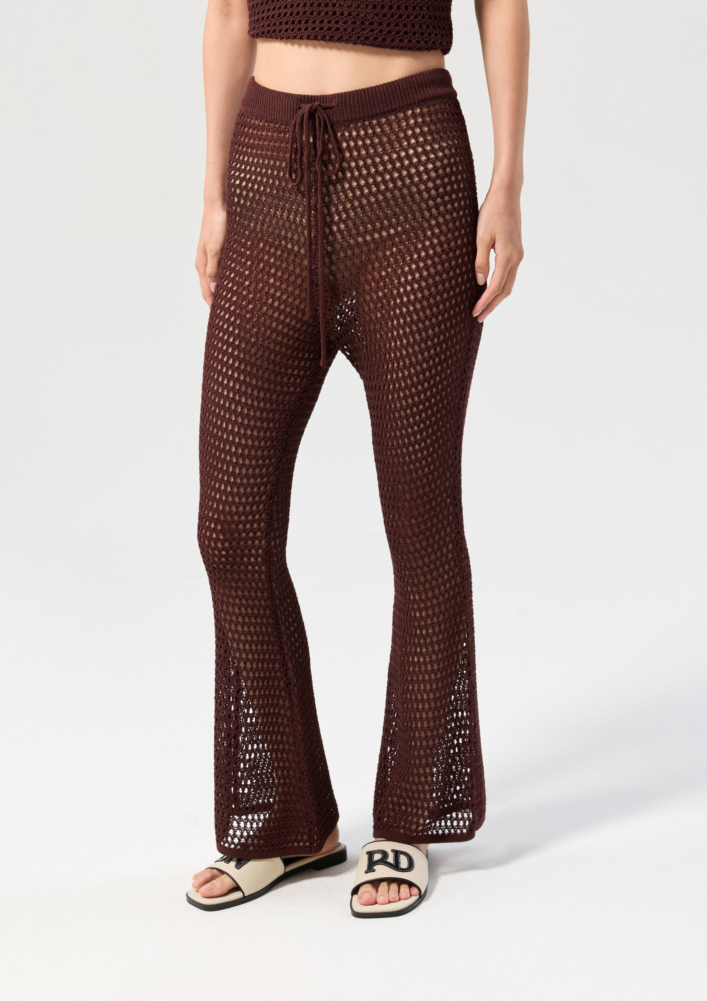 Flare Leg Mesh Trousers Oasis