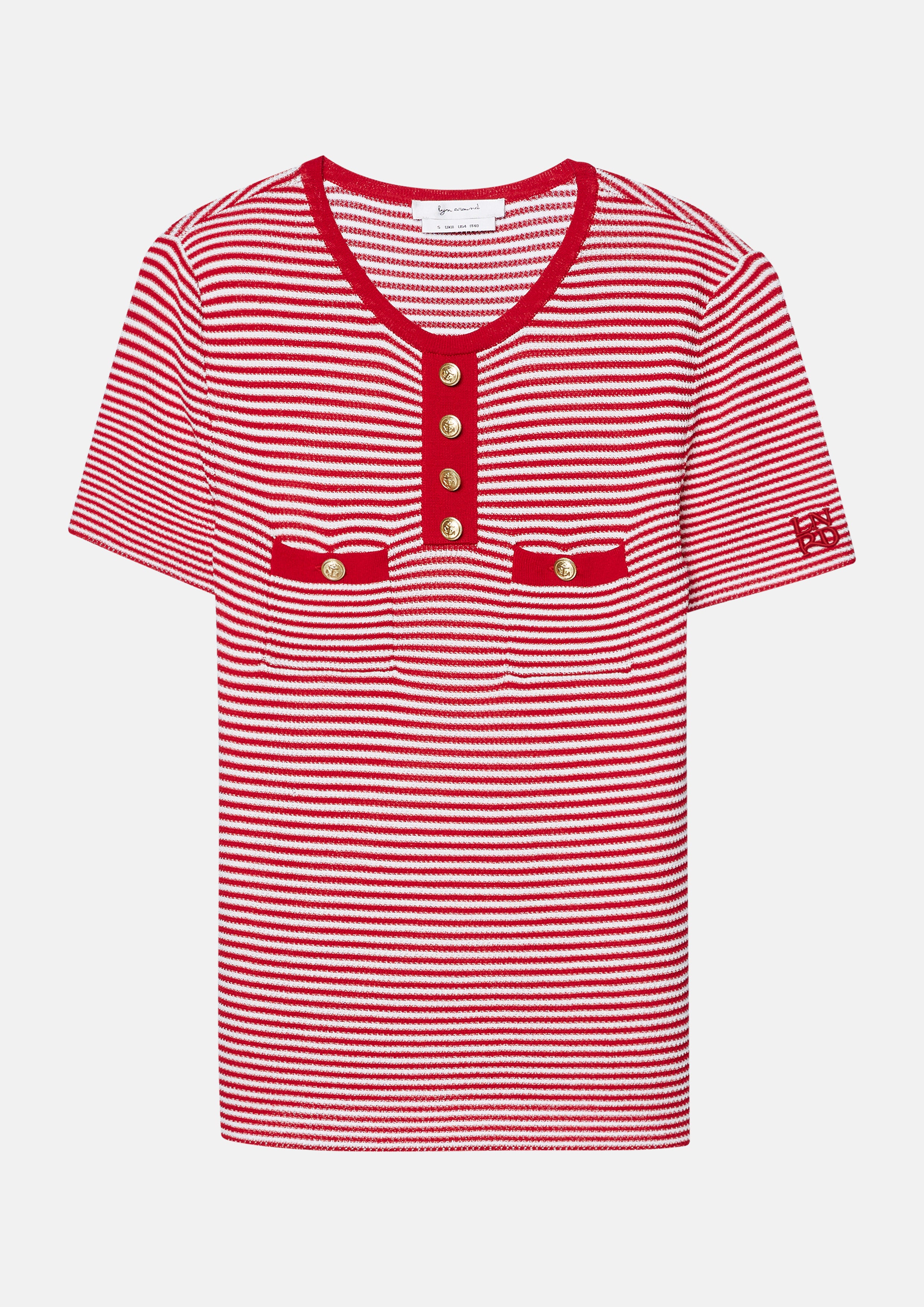 Stripe Knitted Short Sleeve Top California Calling