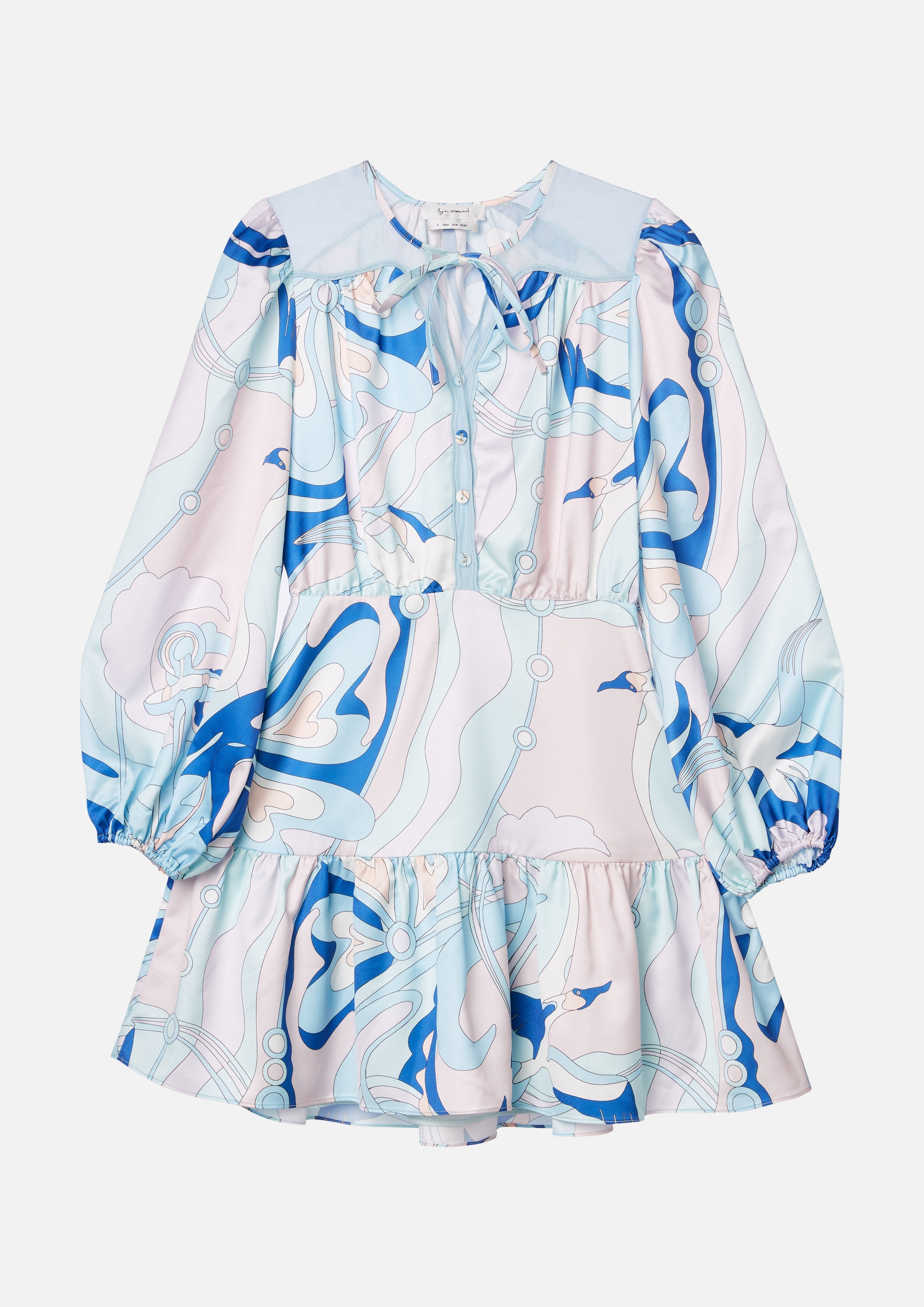 Print Long Sleeve Mini Dress Califonia Yacht Club