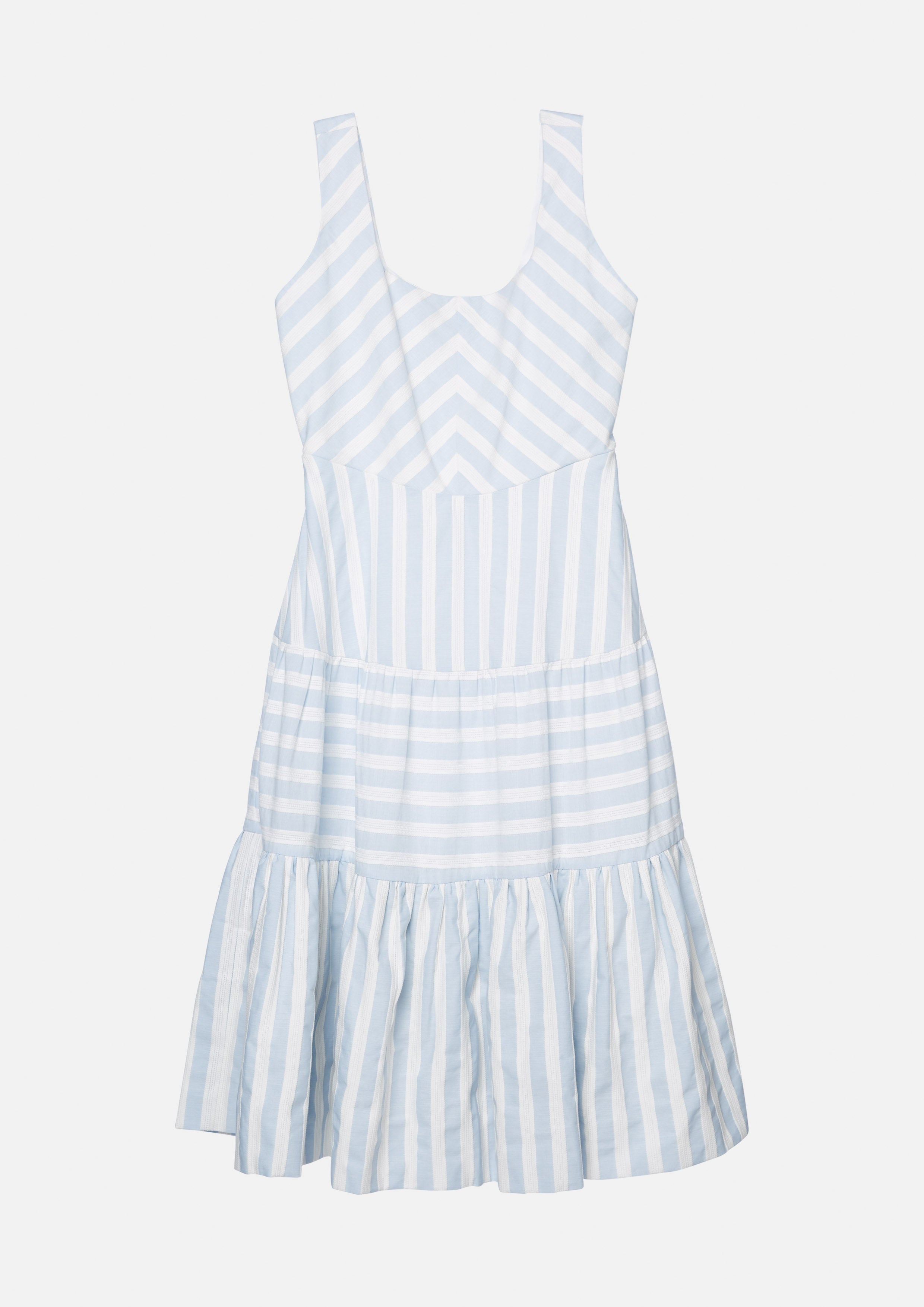 Stripe Flare Trim Skirt Mini Dress Palm Spring