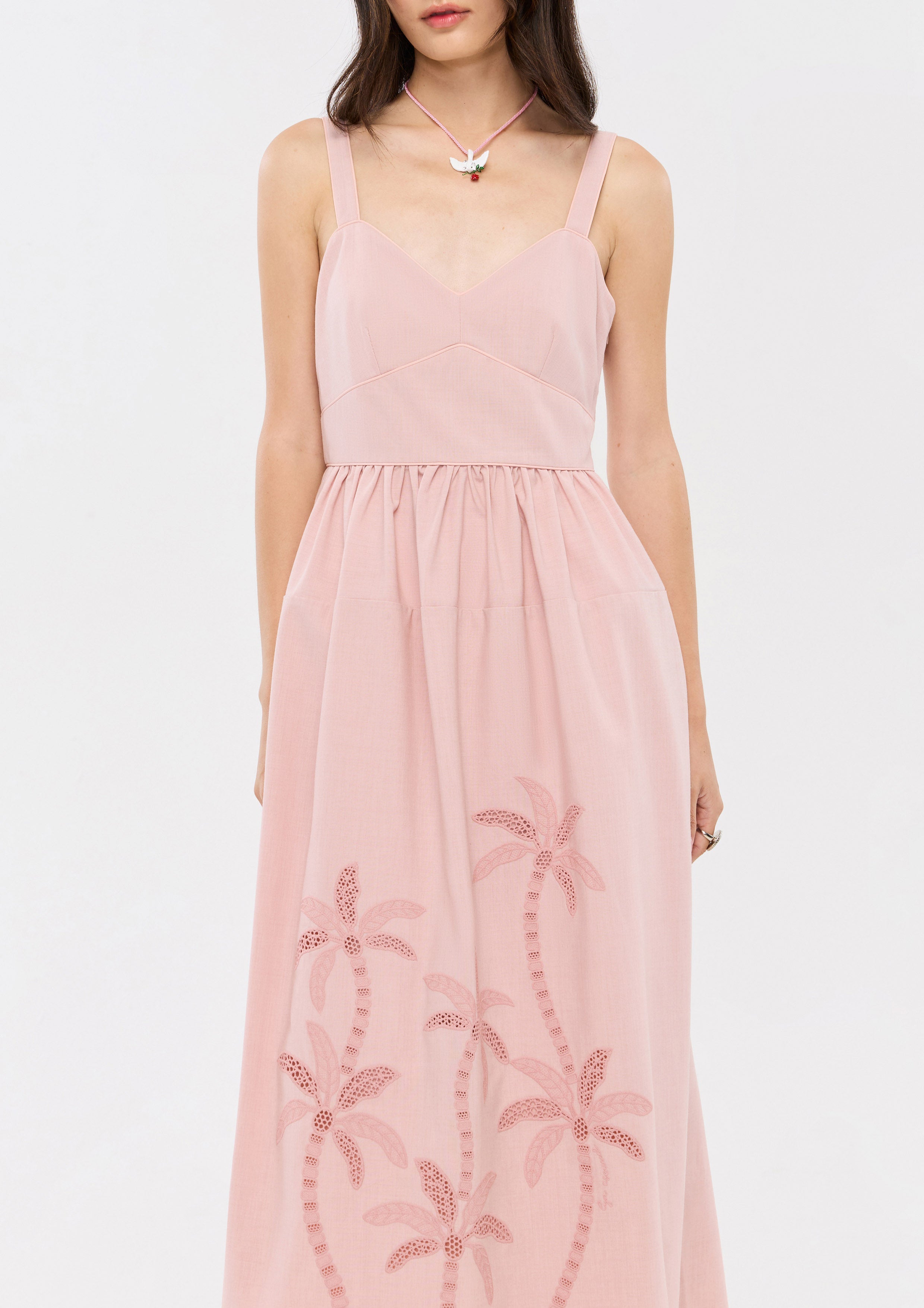 sunflower embroidered dress Off-White Richelieu Sunflower Midi Dress – FARM Rio