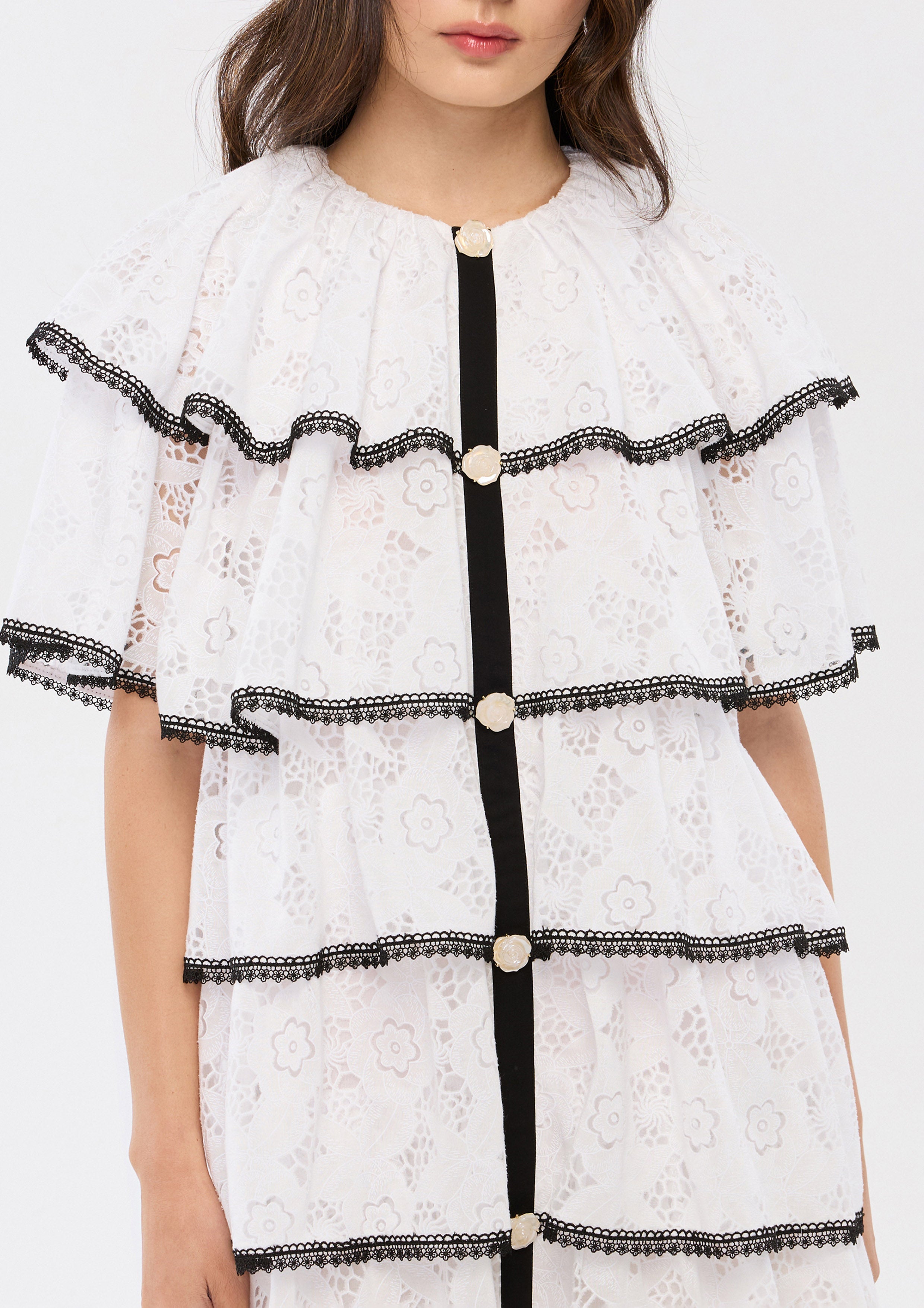 Lace Ruffle Mini Dress Oasis