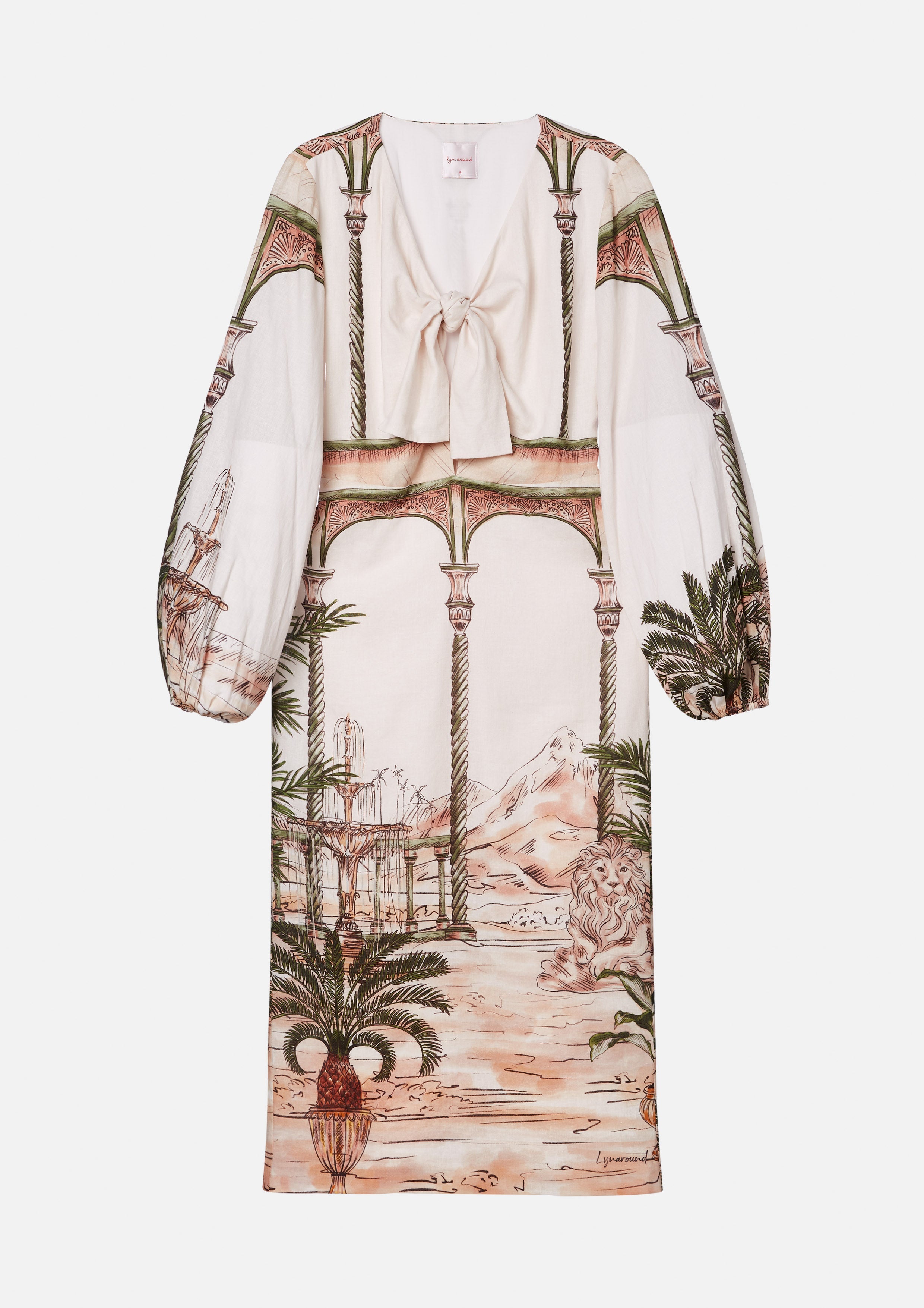 Print Long Sleeve Midi Dress Salt and Sol