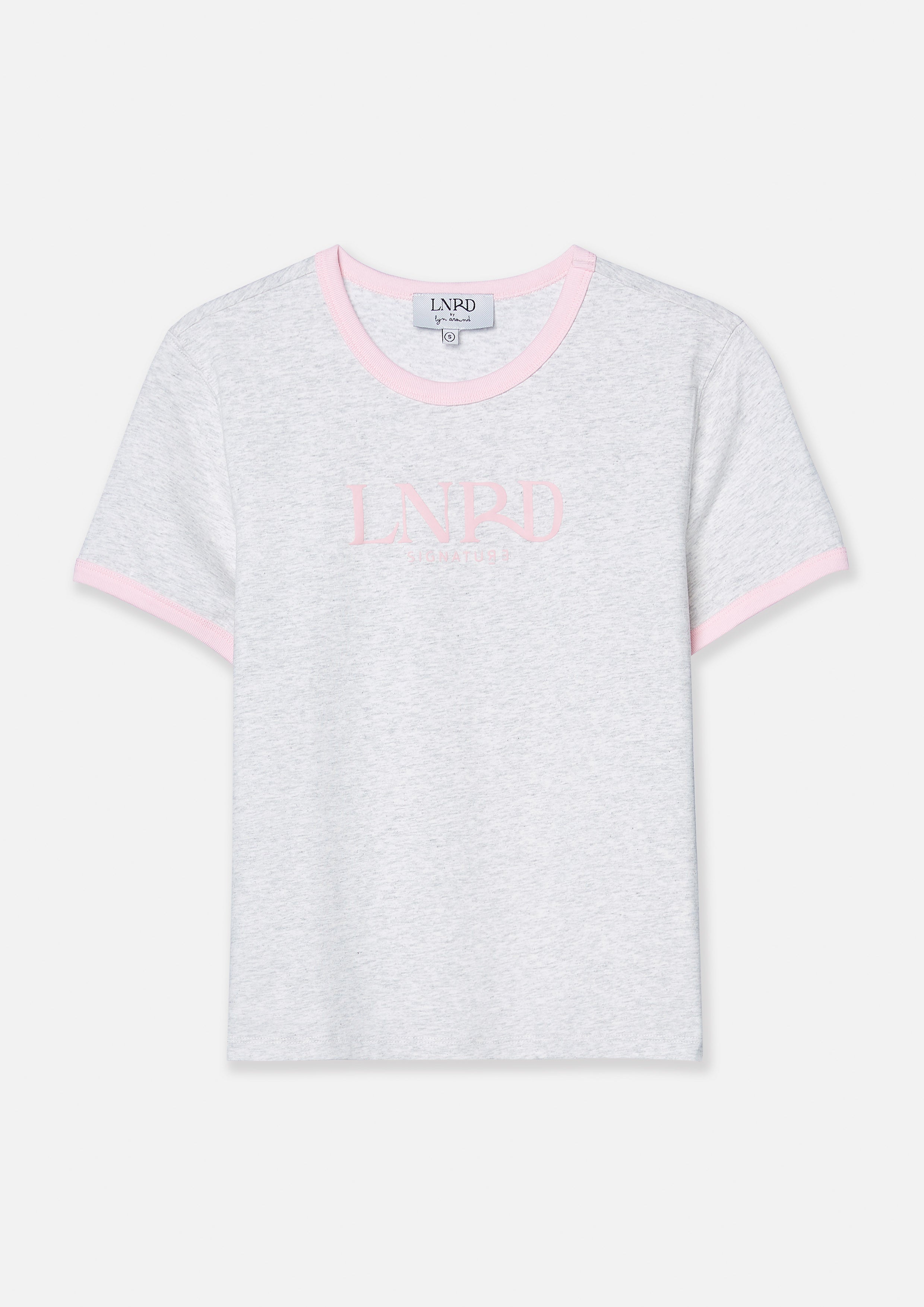เสื้อยืดแขนสั้นโลโก้คอนทราสต์​ คอลเลกชัน LNRD Signature
