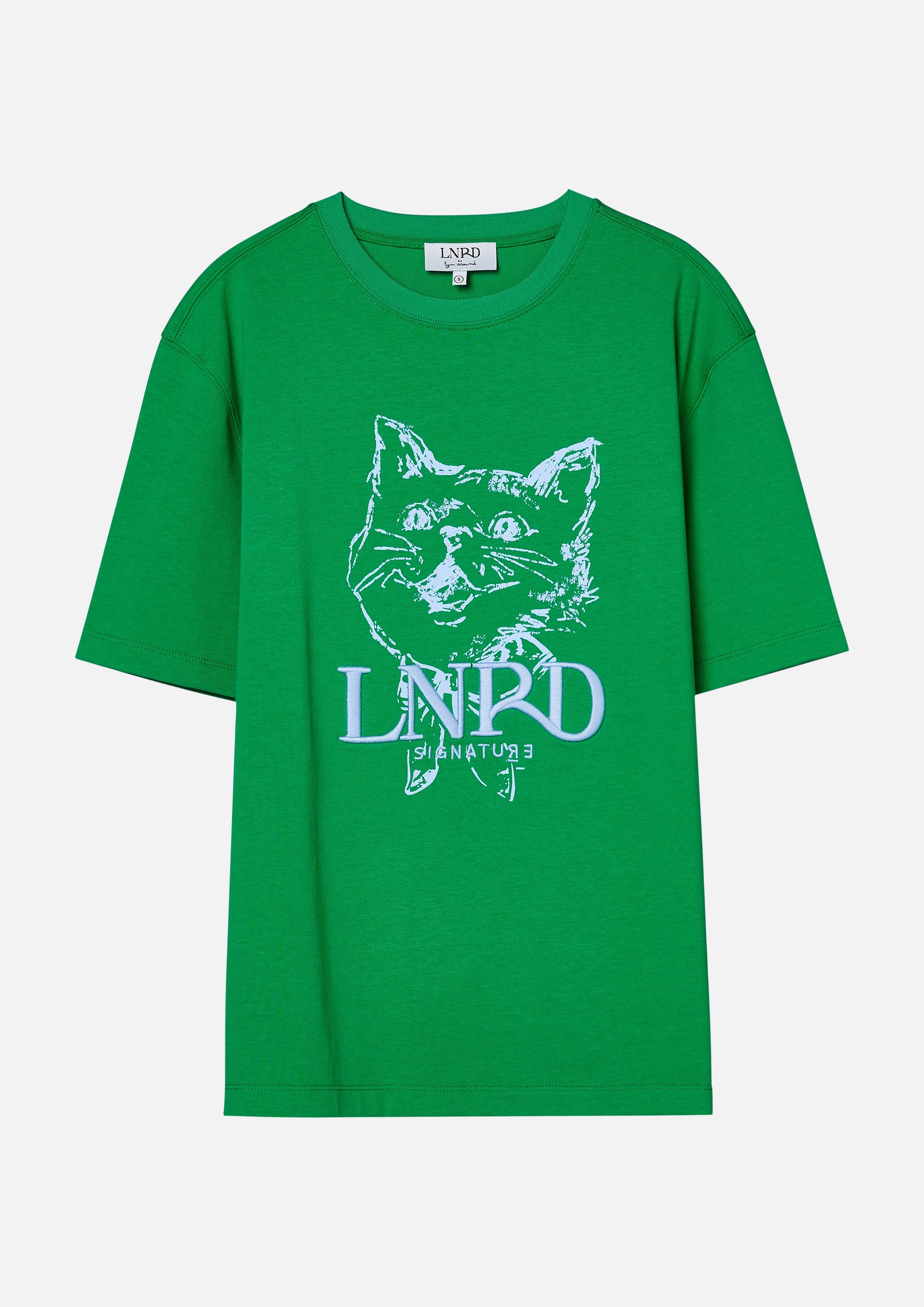เสื้อยืดโอเวอร์ไซส์โลโก้พิมพ์ลายแมว Tabby คอลเลกชัน LNRD Signature