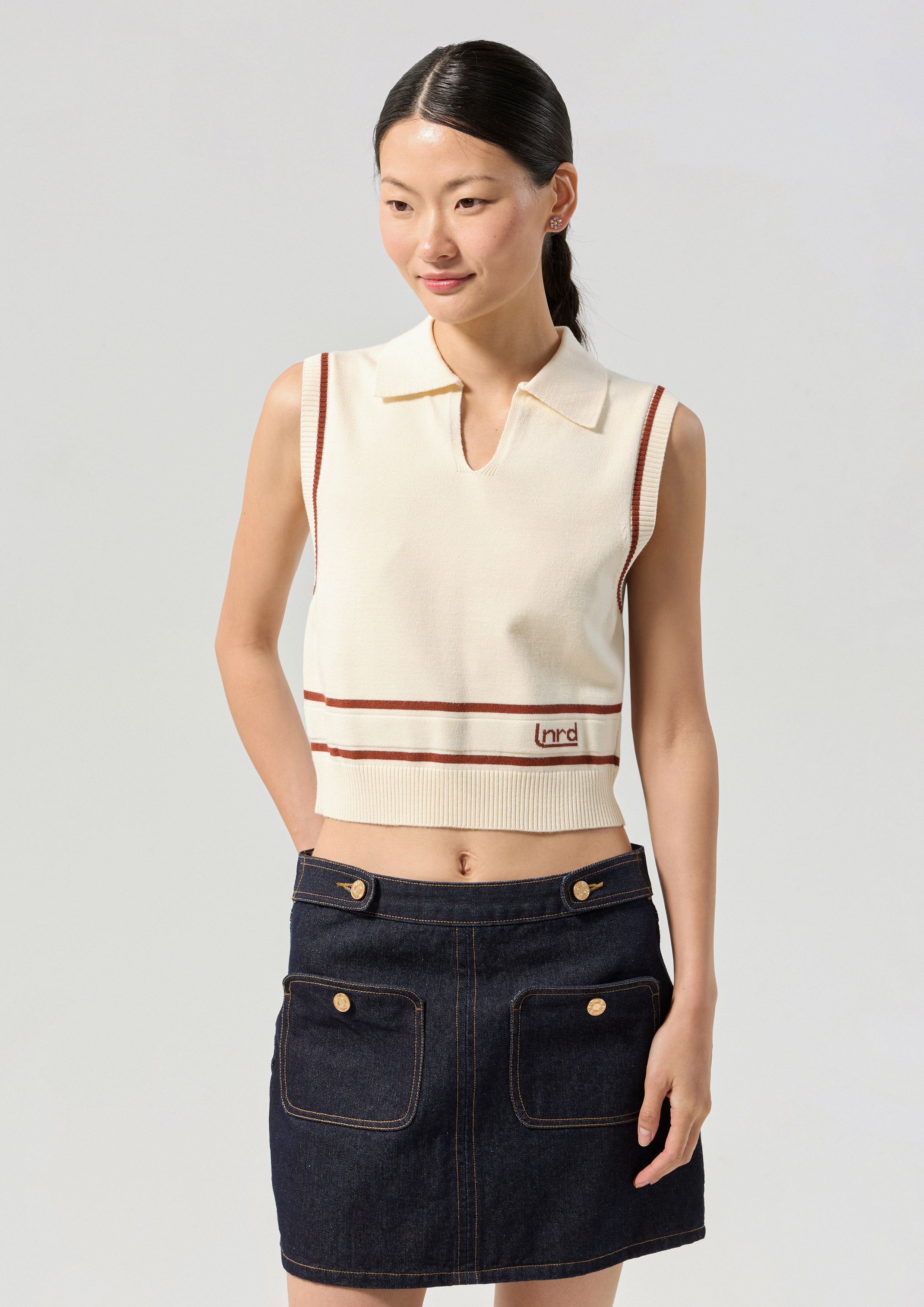 Logo Knitted Sleeveless Top Califonia Yacht Club