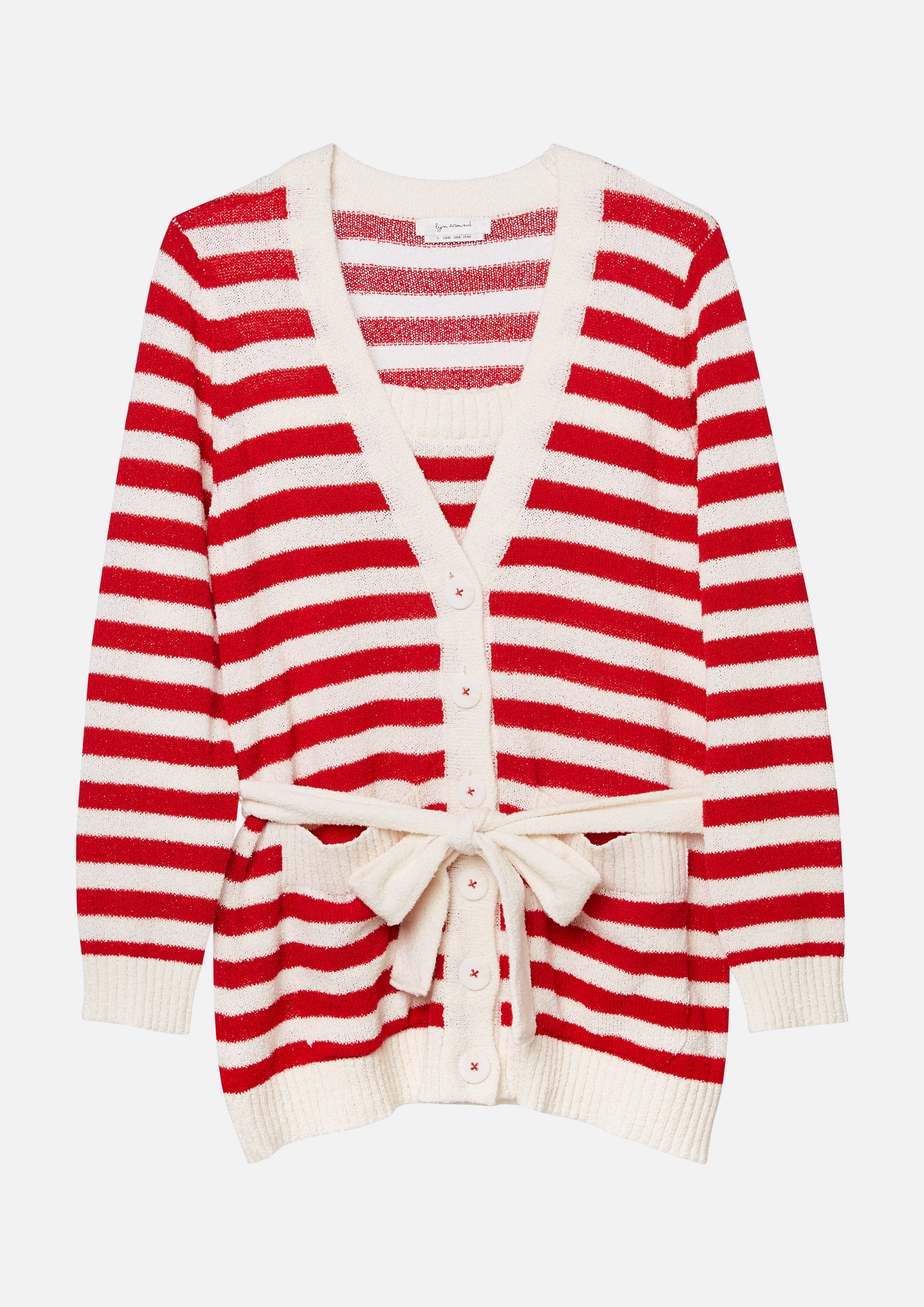 Stripe Knitted Cardigan With Inner Top Califonia Yacht Club