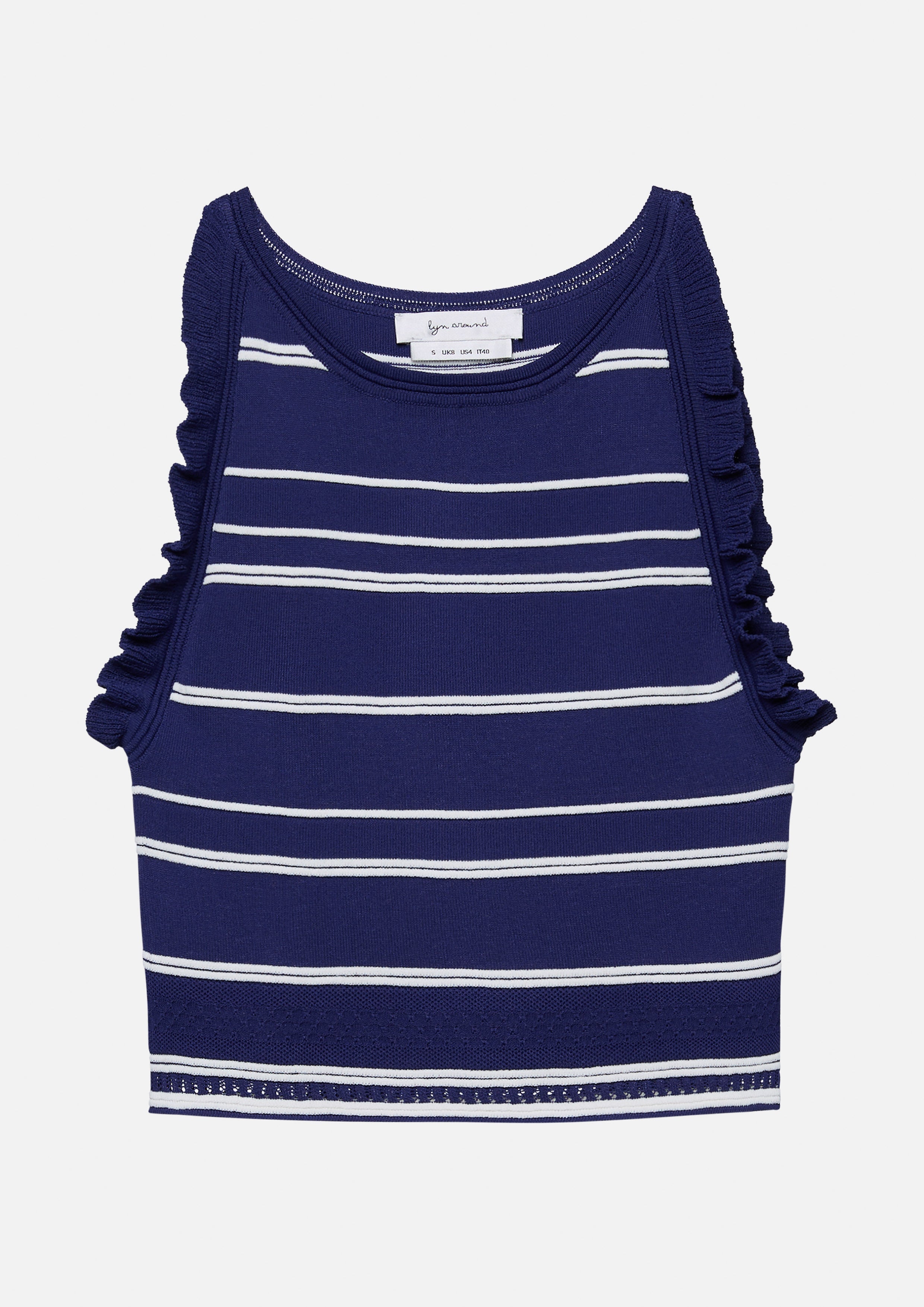 Knitted Frill Trim Crop Top Califonia Yacht Club