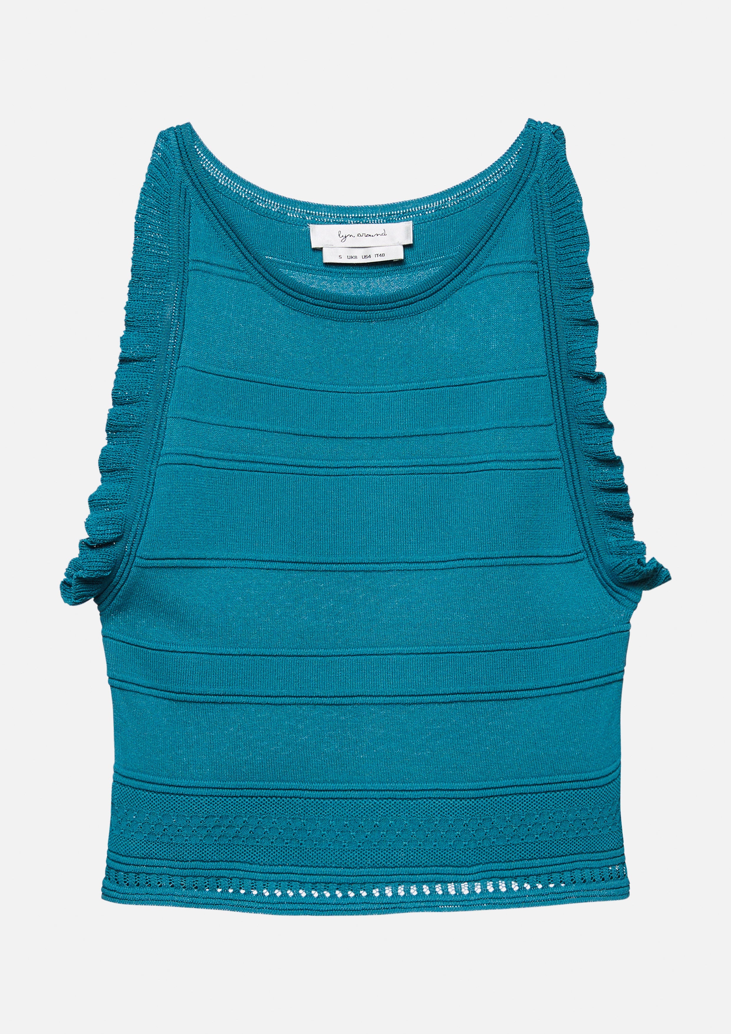 Knitted Frill Trim Crop Top Califonia Yacht Club