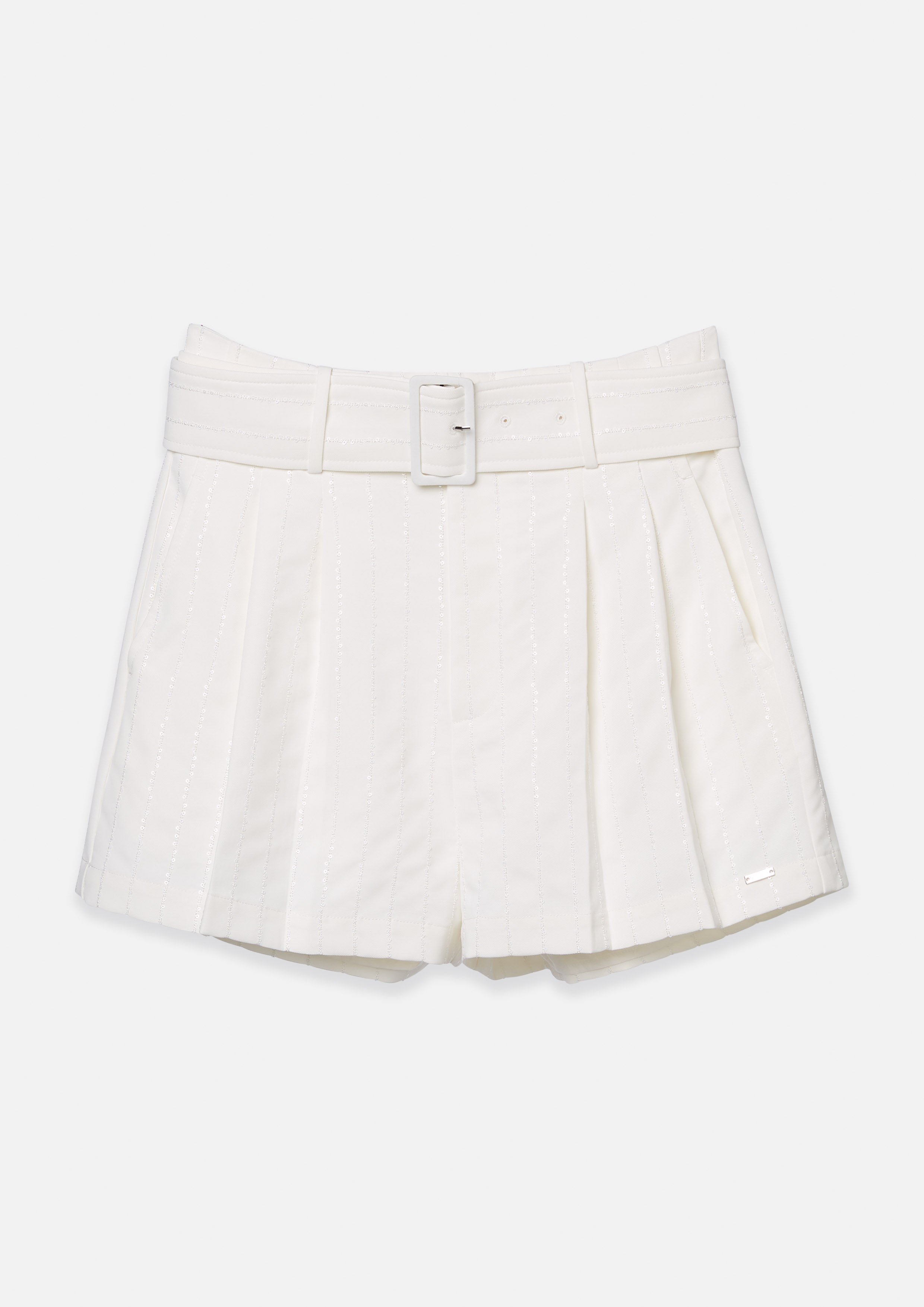 กางเกงขาสั้นจับจีบพร้อมเข็มขัด คอลเลกชัน Califonia Yacht Club