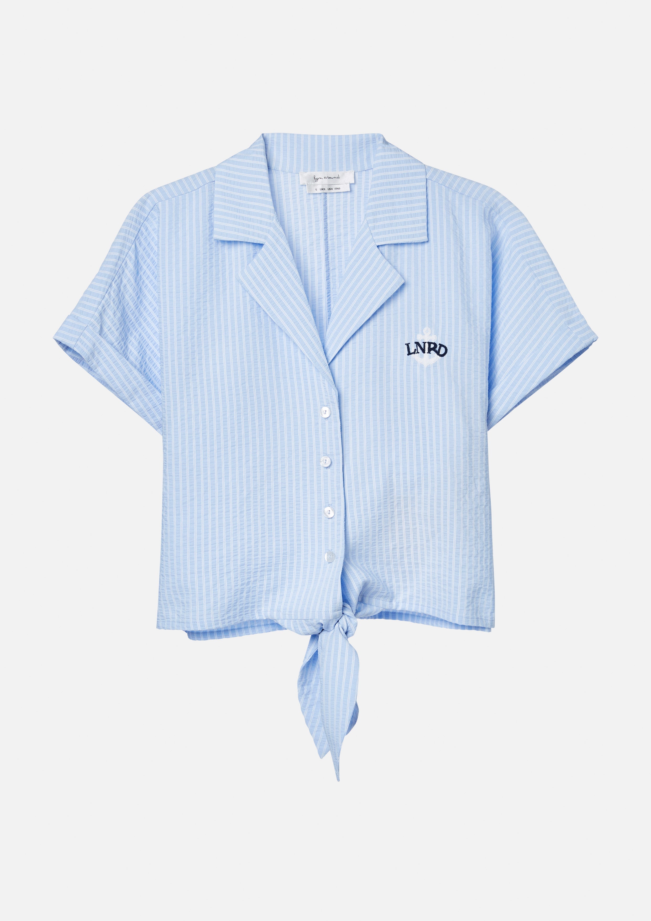 Stripe Tie Hem Short Sleeve Shirt California Yacht Club