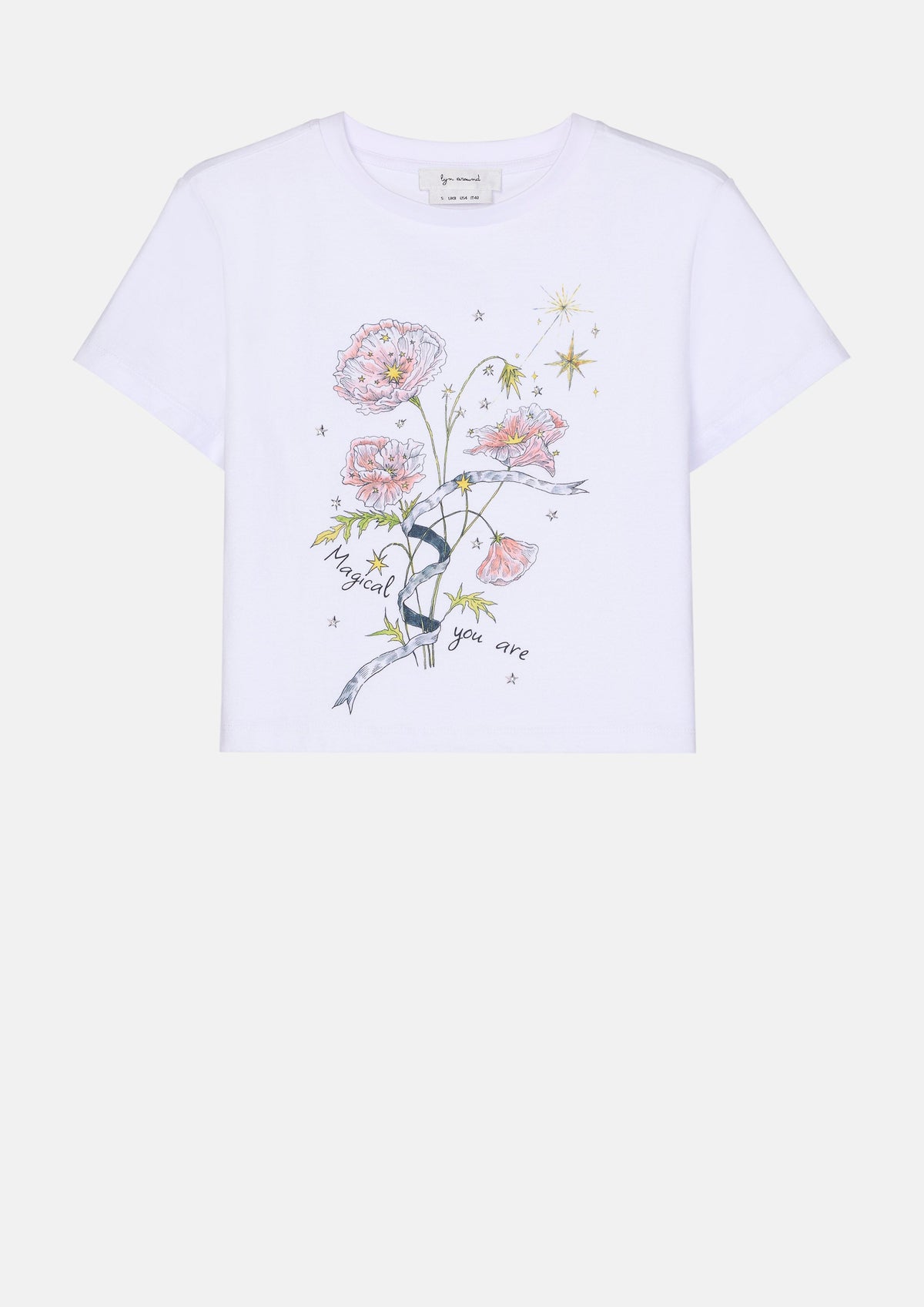 เสื้อยืดครอปแขนสั้นพิมพ์ลาย คอลเลกชัน In Dream's Orbit