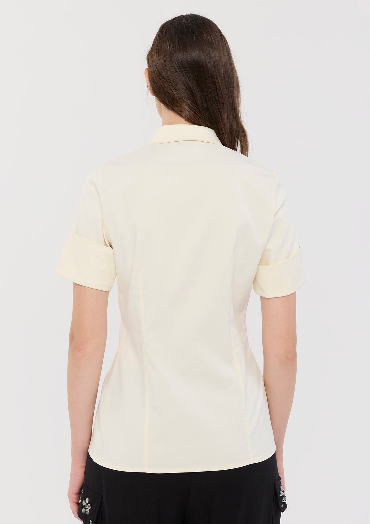 Crystal Embellished Collar Shirt Cosmic Remedy