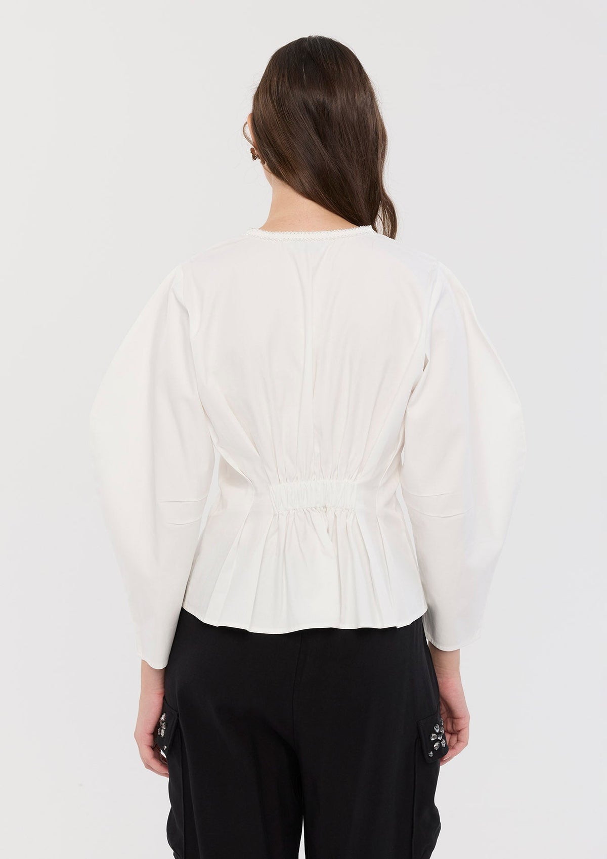Tie Neckline Long Sleeve Top Cosmic Remedy